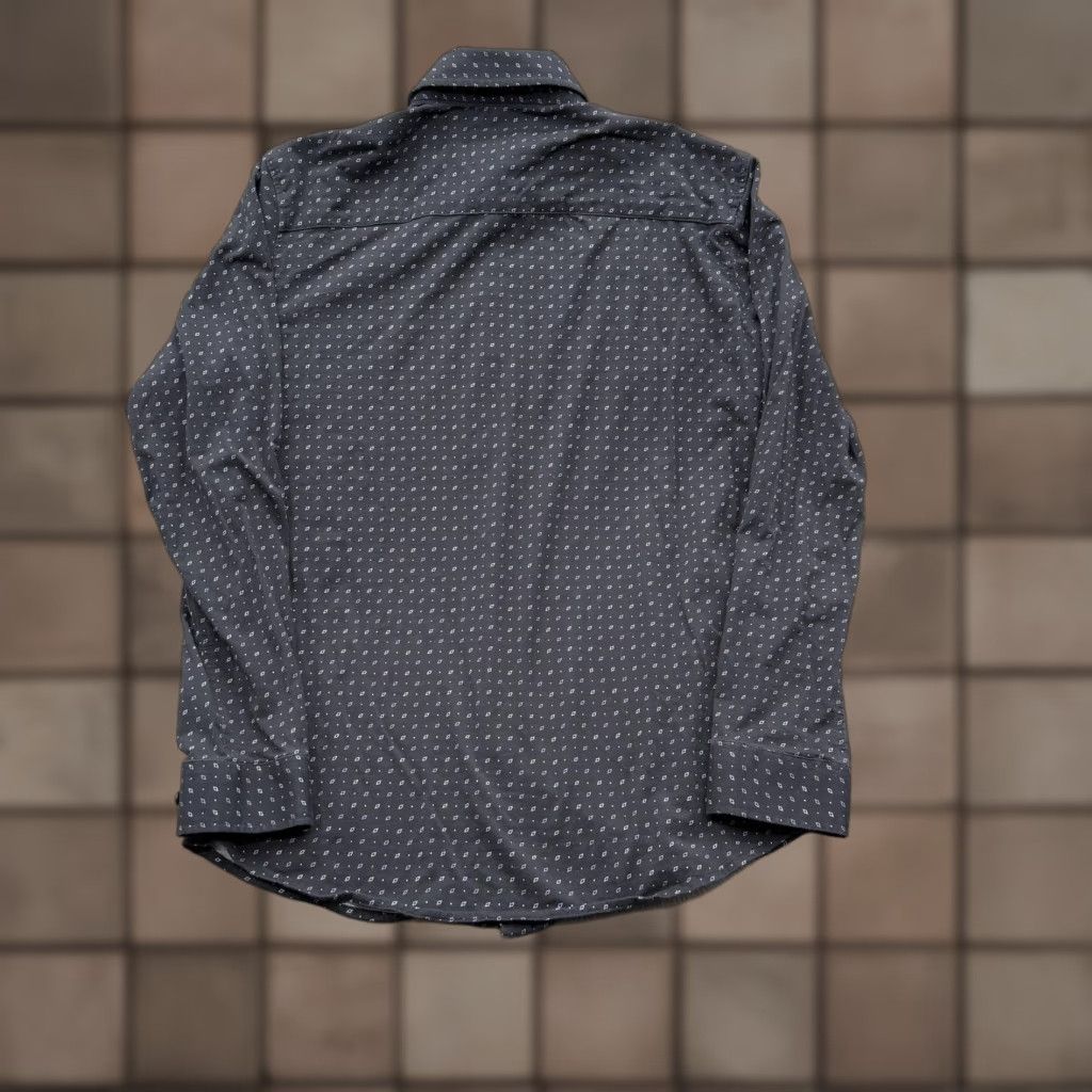 Vintage Buttercloth Shirt Mens Large Black Micro Print Icy Cotton Long Sleeve Stretch Size US L / EU 52-54 / 3 - 1 Thumbnail