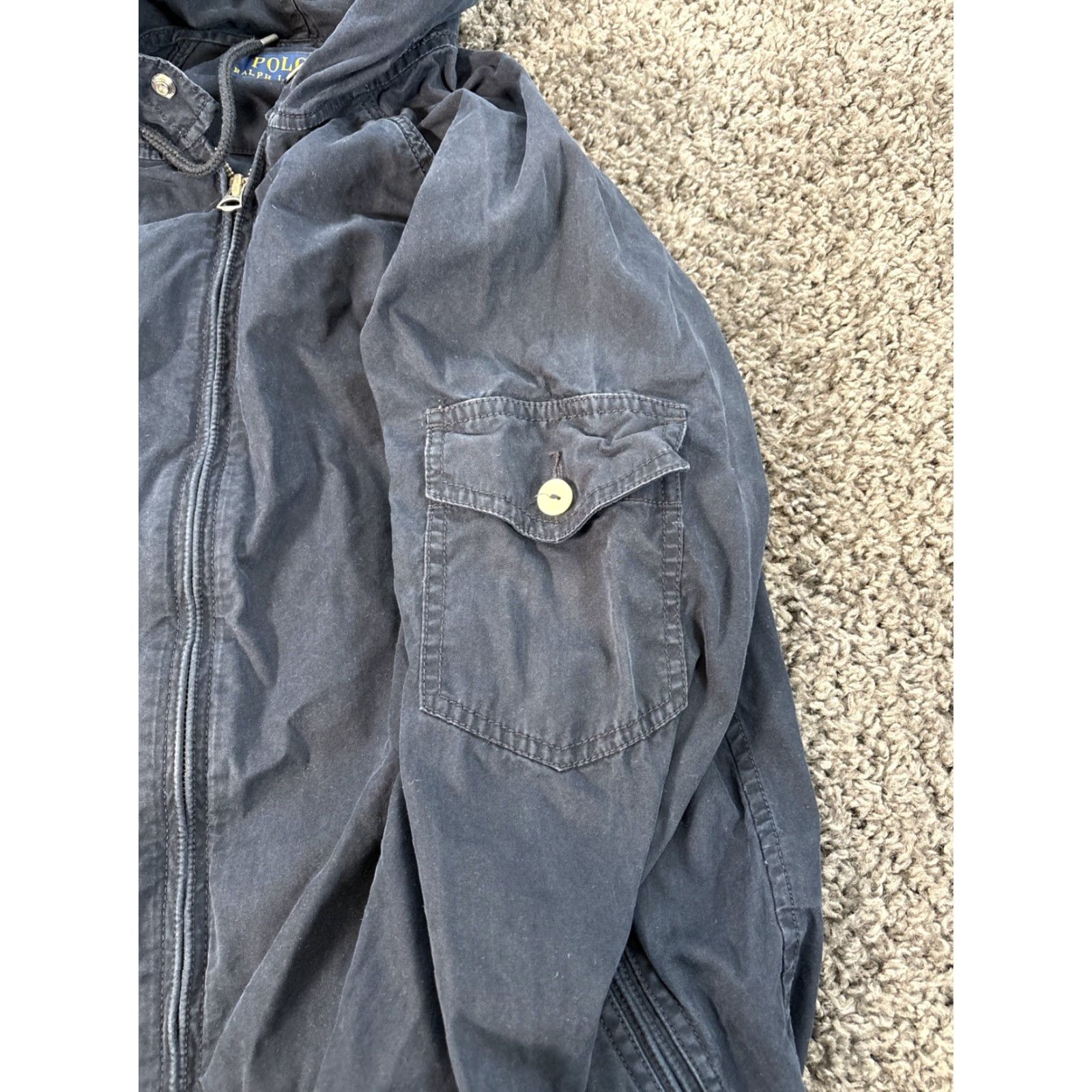 Polo Ralph Lauren Polo Ralph Lauren Hoodie Mens XL Navy Blue Full Zip Hooded Pockets Zip Cargo Sleeve Pony Light Y2K Red Navy Blue Size US XL / EU 56 / 4 - 4 Thumbnail