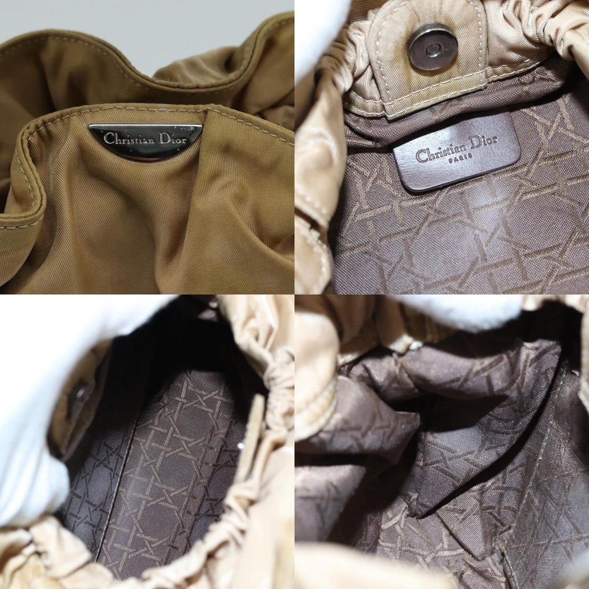 Dior DIOR Maris Pearl Hand Bag Nylon Beige Silver Size ONE SIZE - 11 Thumbnail