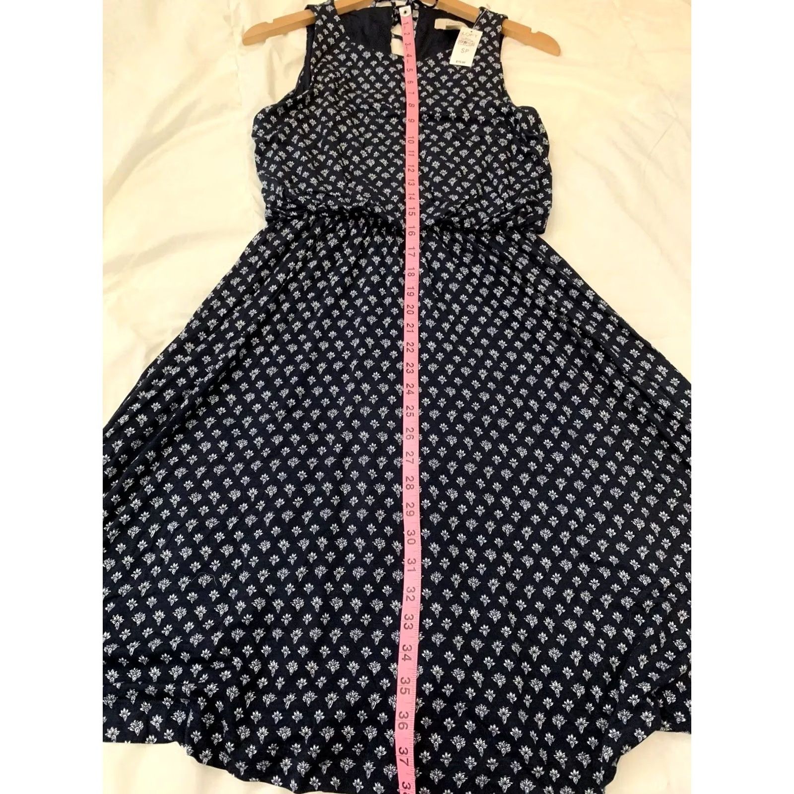 Ann Taylor VINTAGE Ann Taylor Loft Knee Length Dress Navy Blue Women's Small Petite Beach Dress Navy Blue Beach 90s Womens Size S / US 4 / IT 40 - 6 Thumbnail