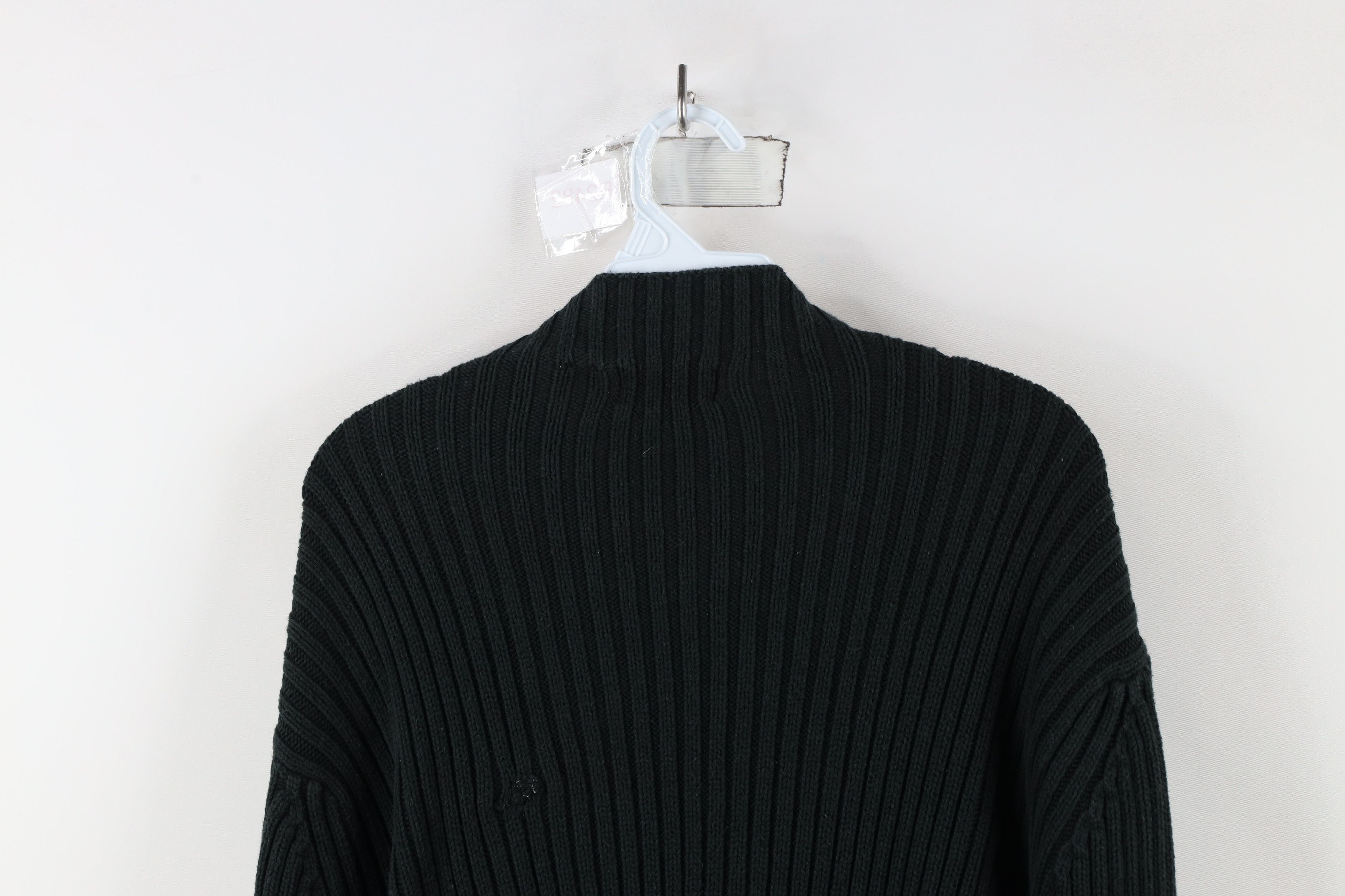 Vintage Vintage 90s Streetwear Chunky Ribbed Knit Sweater Black Size US L / EU 52-54 / 3 - 10 Thumbnail
