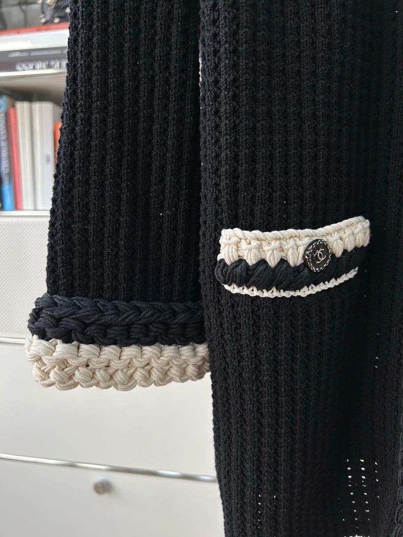 Chanel Chanel Classic white rolled edge black medium and long kni Size XS / US 0-2 / IT 36-38 - 3 Thumbnail