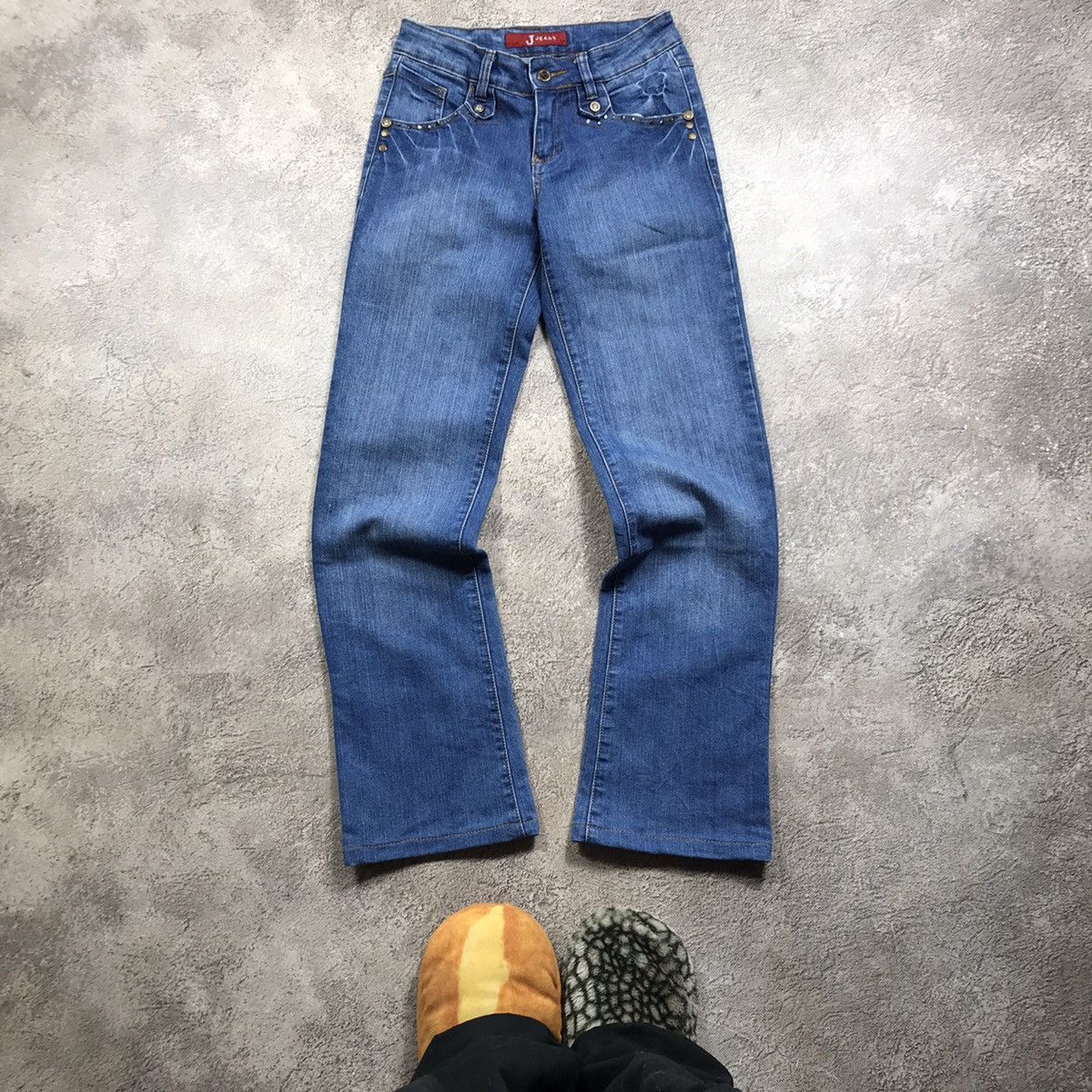 Vintage Vintage 90s Baggy Distressed Wide Leg Jeans Grunge Y2K 27 Size 27" / US 4 / IT 40 - 2 Thumbnail