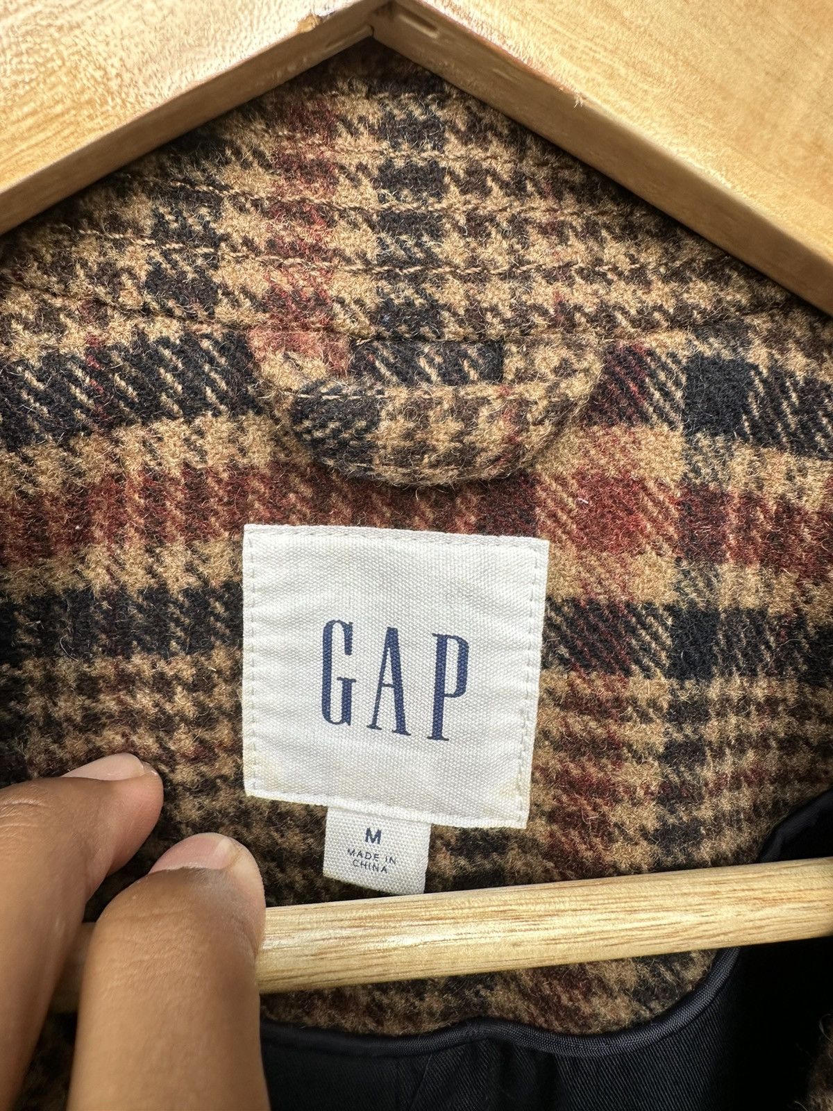 Gap GAP NOVA CHECK DOUBLE BREASTED 100% WOOL LONG JACKET Size US M / EU 48-50 / 2 - 8 Thumbnail