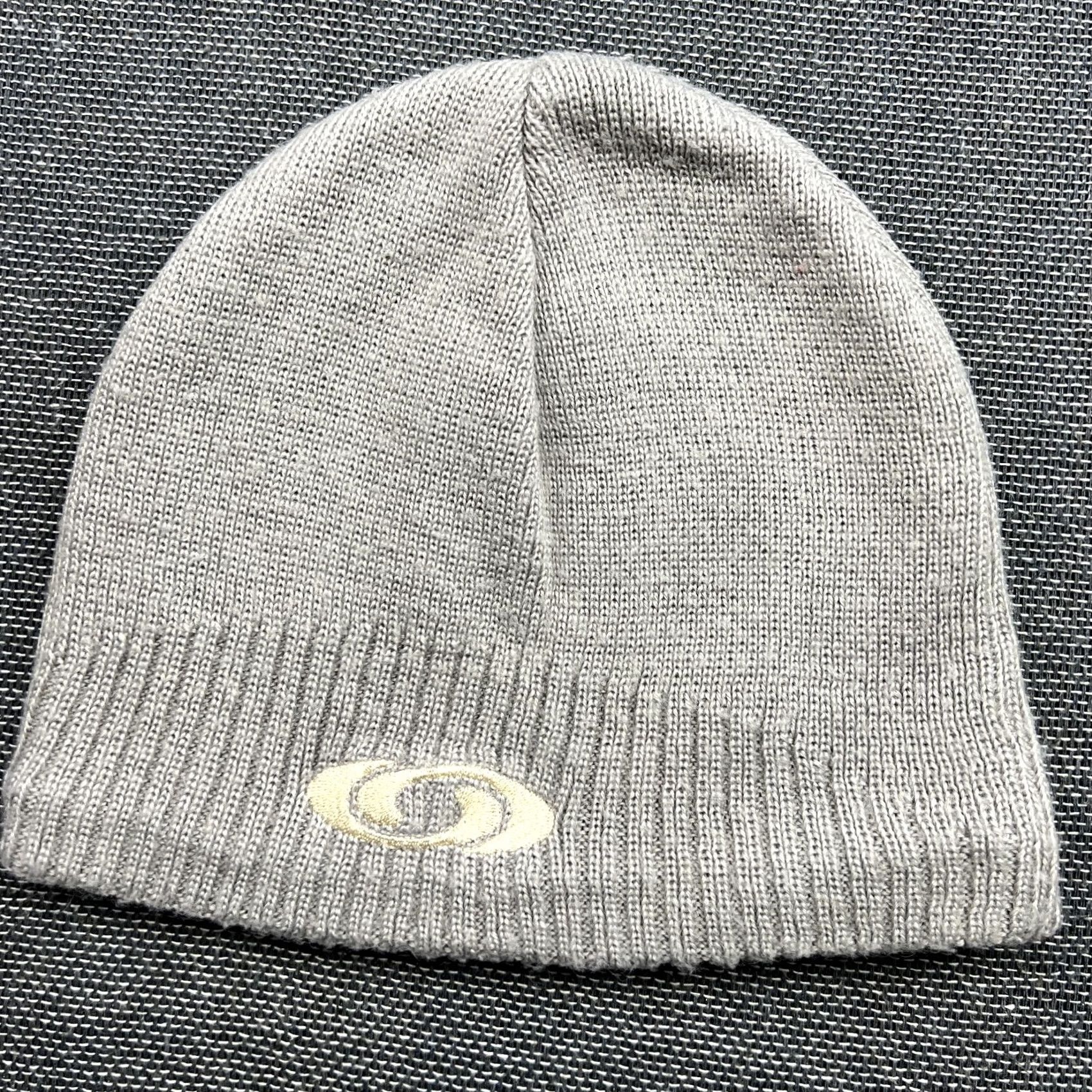 Salomon VINTAGE Salomon Beanie Hat One Size Wool Blend Gray Insulated Outdoor Sport Mens Womens Unisex Adults Black Gray Knit Thermal 90s Size ONE SIZE - 2 Thumbnail