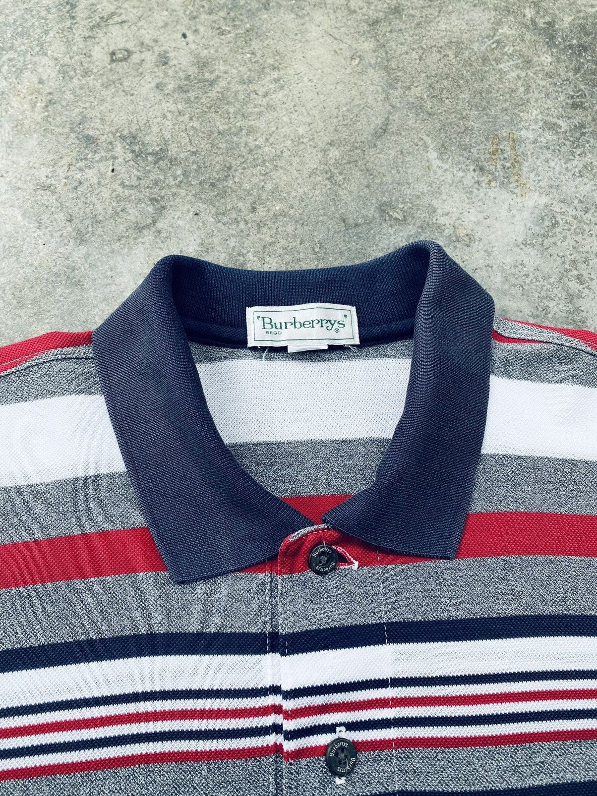Burberry Vintage 90s Burberry Striped Polo Tees Size US L / EU 52-54 / 3 - 3 Thumbnail