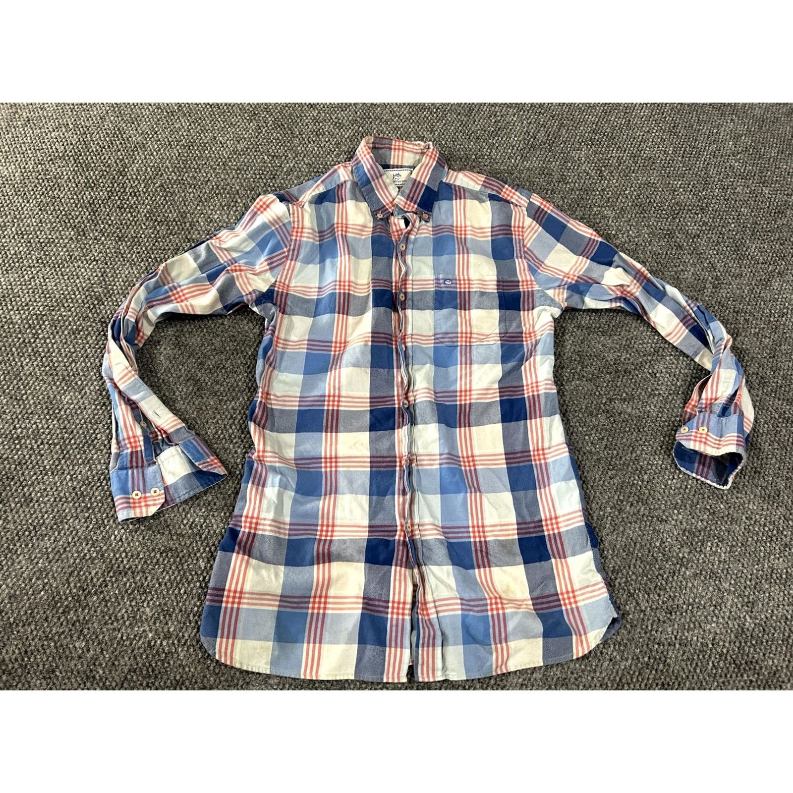 Southern Tide Southern Tide Shirt Mens Small Blue Red Plaid Button Long Sleeve Classic Fit Size US S / EU 44-46 / 1 - 2 Thumbnail