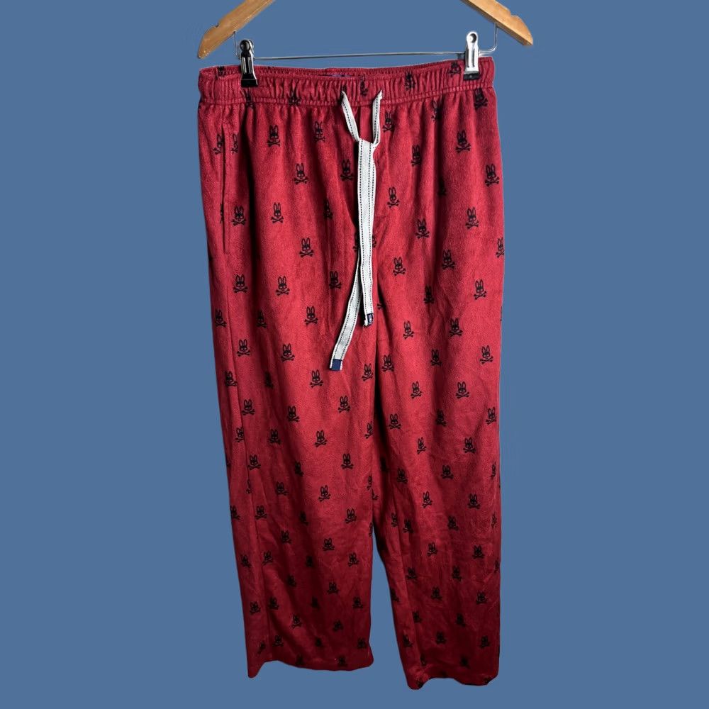 Psycho Bunny Psycho Bunny Pajama Pants Mens M Red fleece graphic print lounge sleepwear Size US 31 - 1 Thumbnail