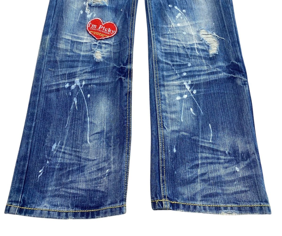 Japanese Brand Surf Girl Patch Work Distressed Style Skinny Leg Jeans Size 31" - 5 Thumbnail
