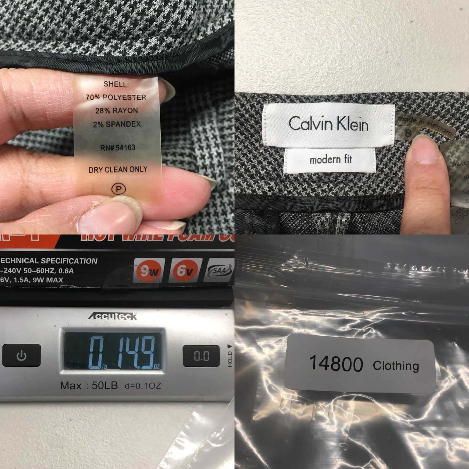 Calvin Klein Calvin Klein Chino Flare Pants Womens 8 Gray High Rise Casual Wide Leg Flare Cap Size 30" / US 8 / IT 44 - 9 Thumbnail