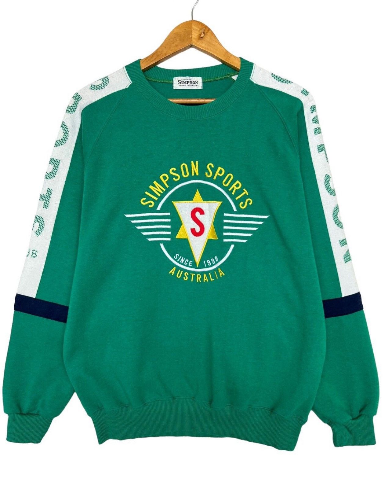 image of Vintage Simpson Sport Sweatshirt in Green, Men's (Size Medium)