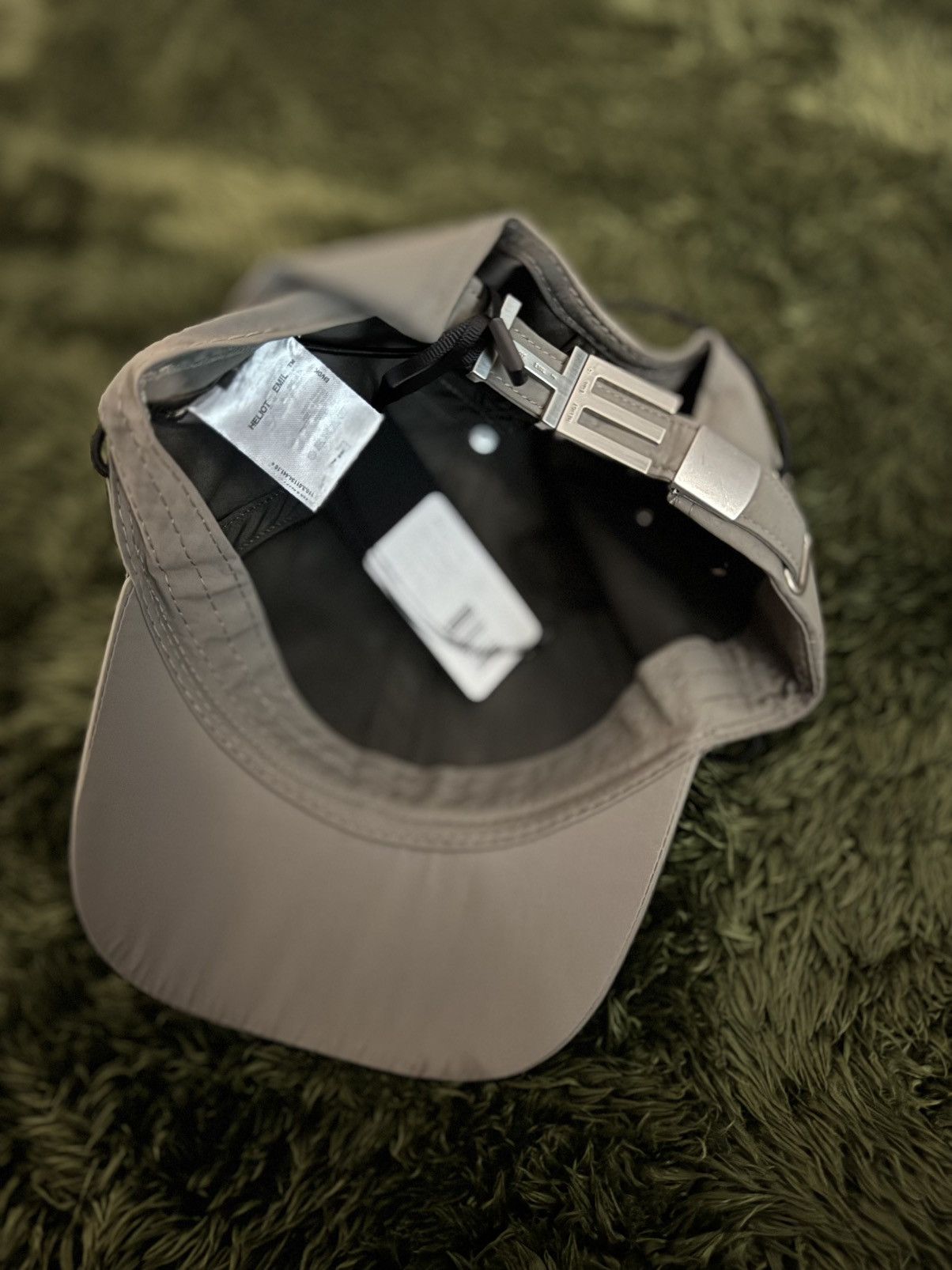 Heliot Emil Heliot Emil Metal HE Buckle Drawstring Cap Grey Size ONE SIZE - 6 Thumbnail