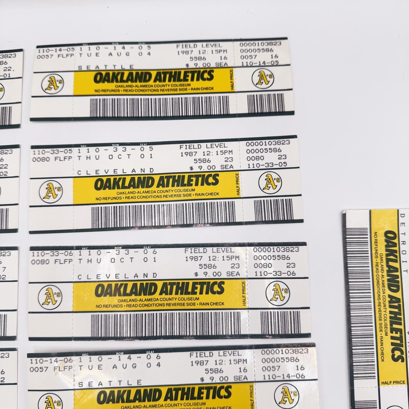 Other MLB Season Tickets Oakland A's 2001 - 2017 Vintage Size ONE SIZE - 4 Thumbnail