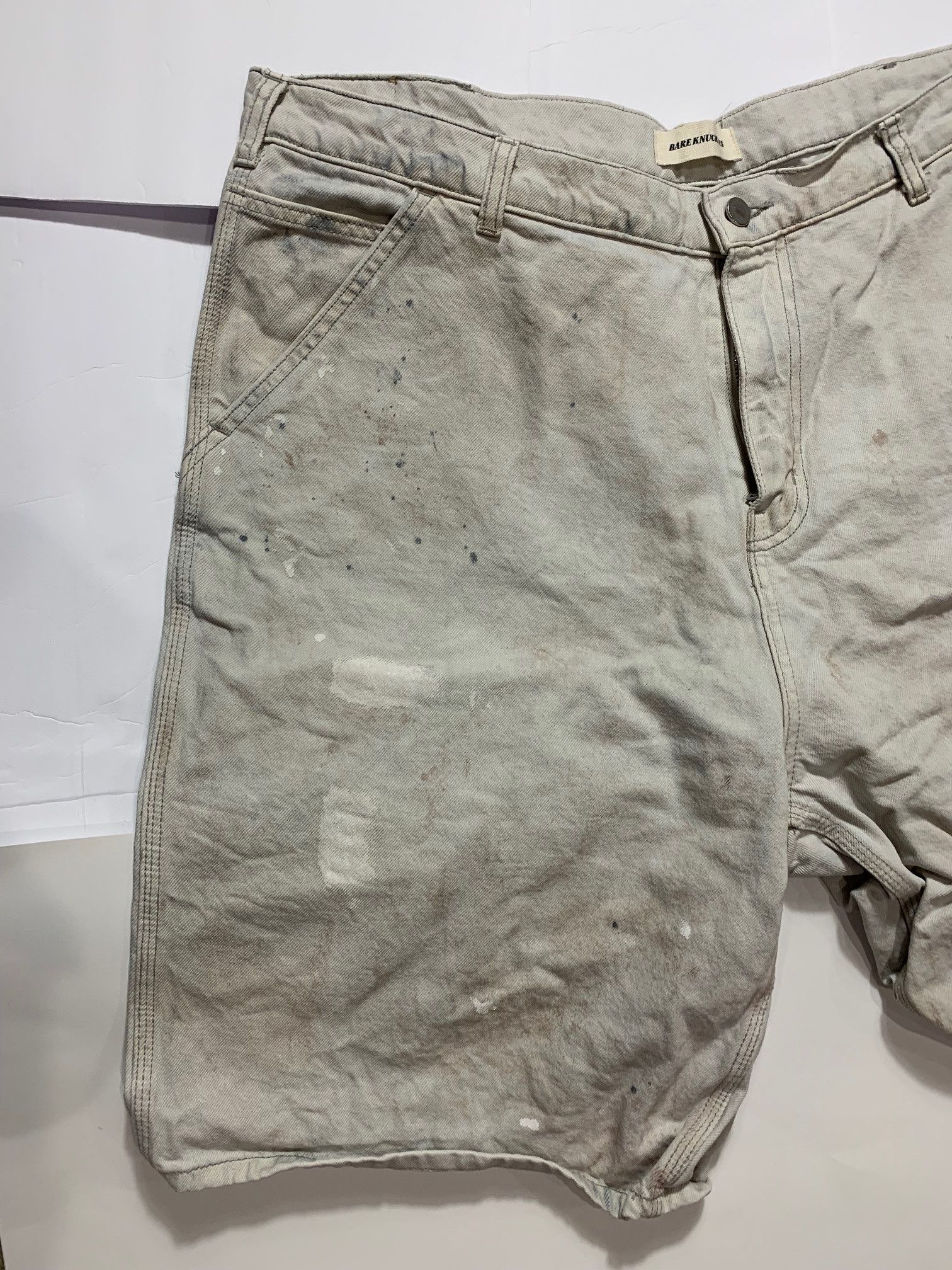 Bare Knuckles Tommy Denim Shorts Jean Jorts Morrison Wash Paint Splatter Size US 38 / EU 54 - 4 Thumbnail
