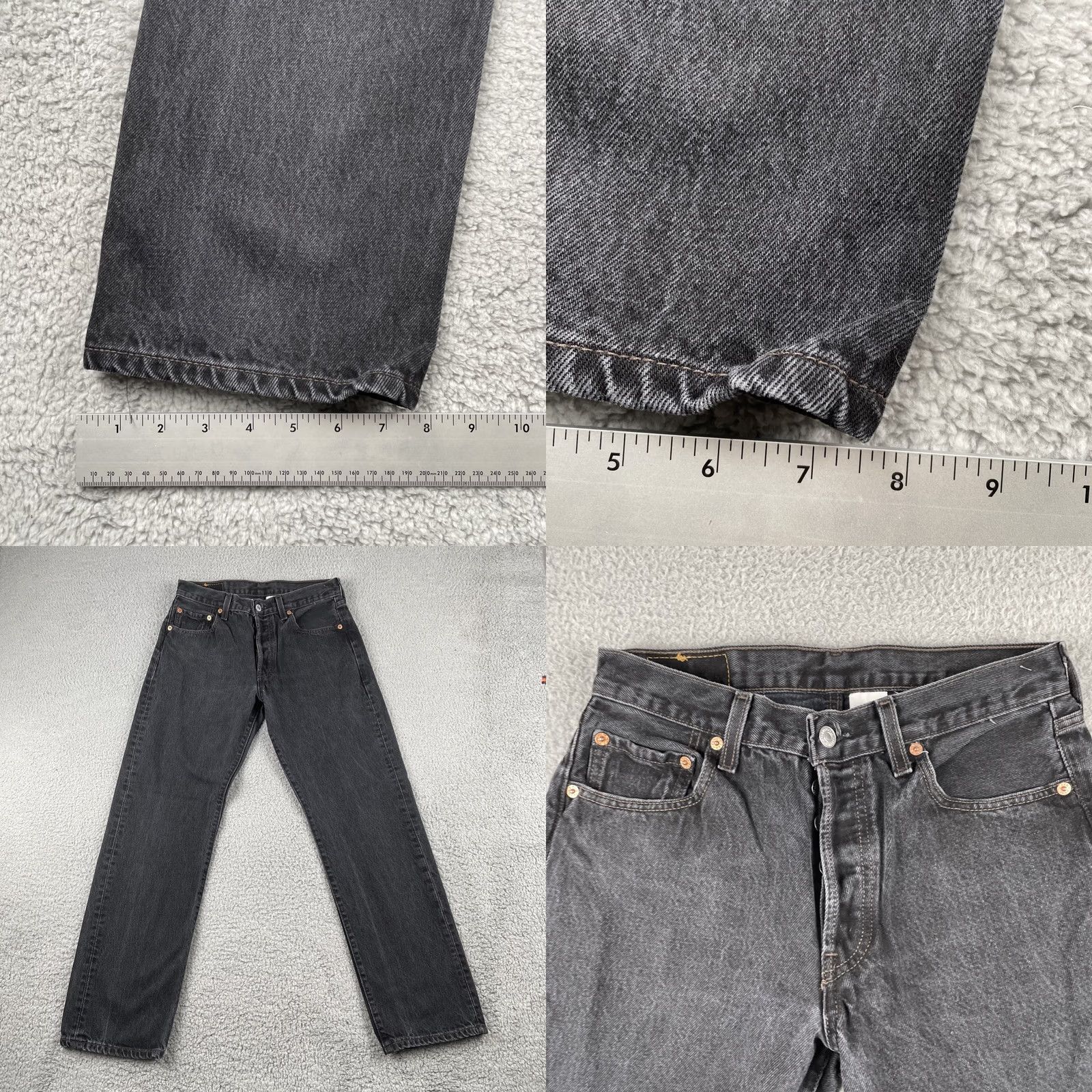 Levi's VINTAGE Levi’s 501 Denim Jeans Mens Pants Regular 28x28 Gray USA Mexico 28in Inseam Ankle Cotton Leather/Denim Fabric? Size US 28 / EU 44 - 9 Thumbnail