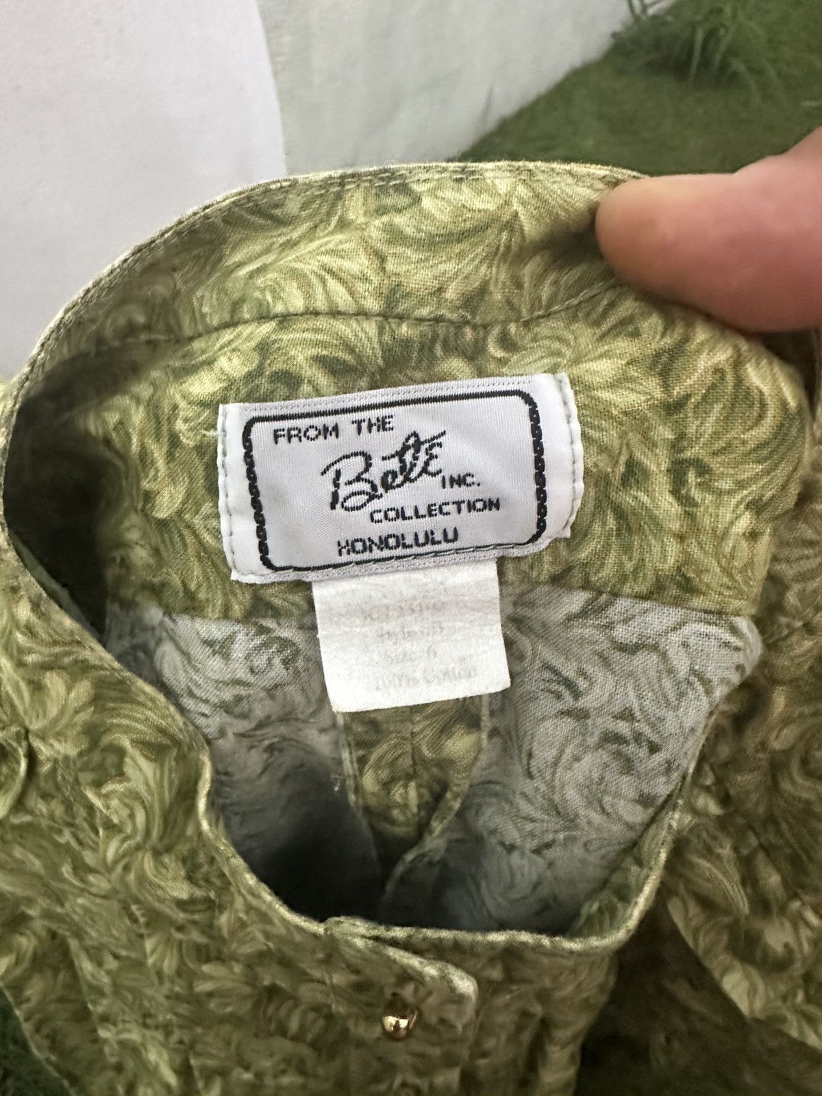 Other Vintage BetE Honolulu Green Hawaiian Dress Floral Women's 6 Size M / US 6-8 / IT 42-44 - 4 Thumbnail