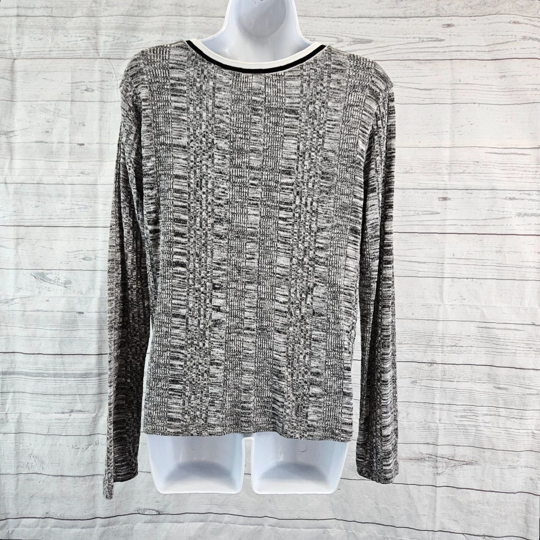 Vintage Purple Snow Knit Top Womens L Gray V-Neck Long Sleeve Blouse Size L / US 10 / IT 46 - 4 Thumbnail