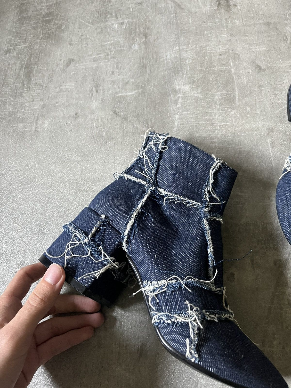 Maison Margiela MM6 Maison Margiela women's denim navy heel boots Size US 6.5 / IT 36.5 - 5 Thumbnail
