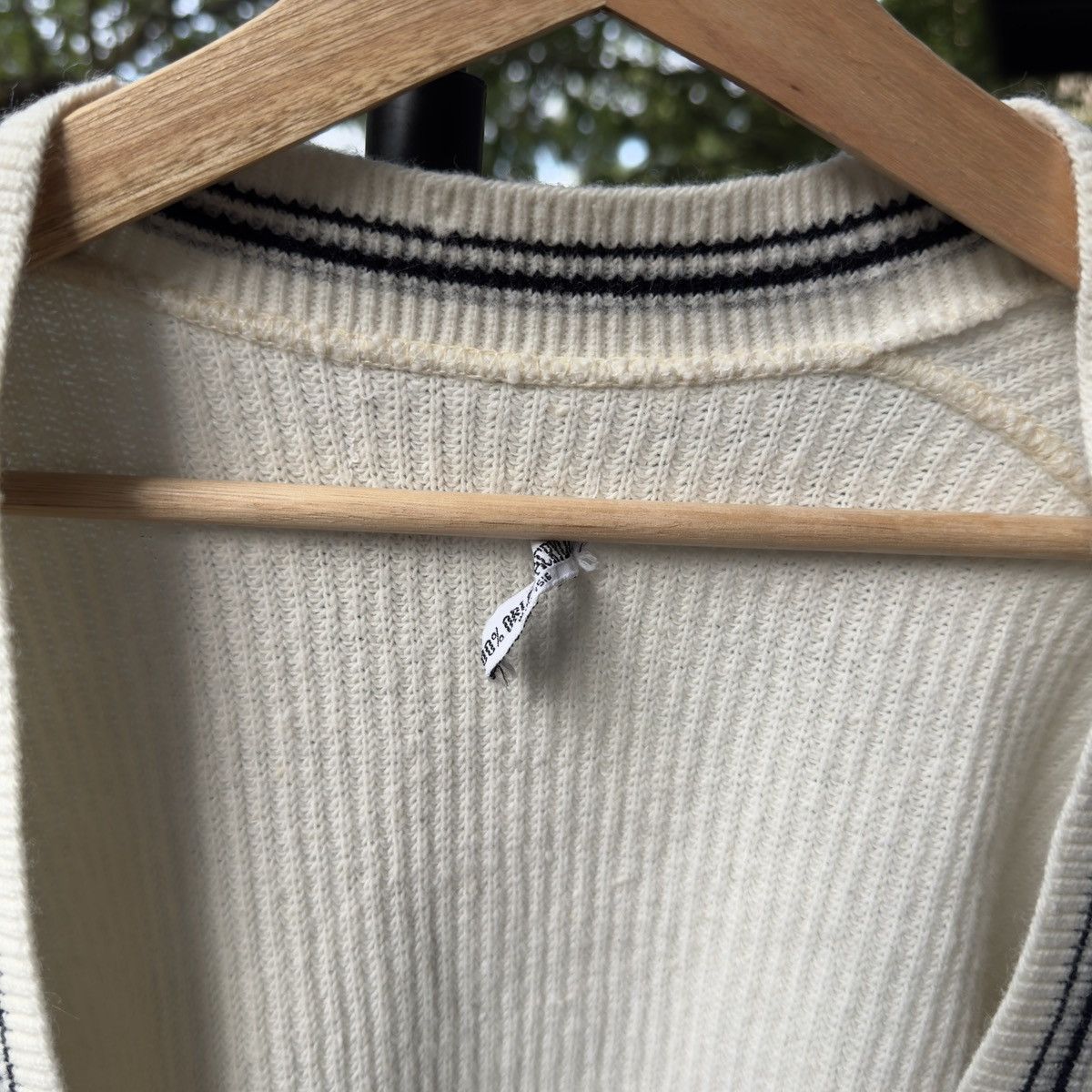 Vintage 60s Striped Acrylic Cardigan Sweater ERD Grunge Kurt Faded Size US L / EU 52-54 / 3 - 6 Thumbnail