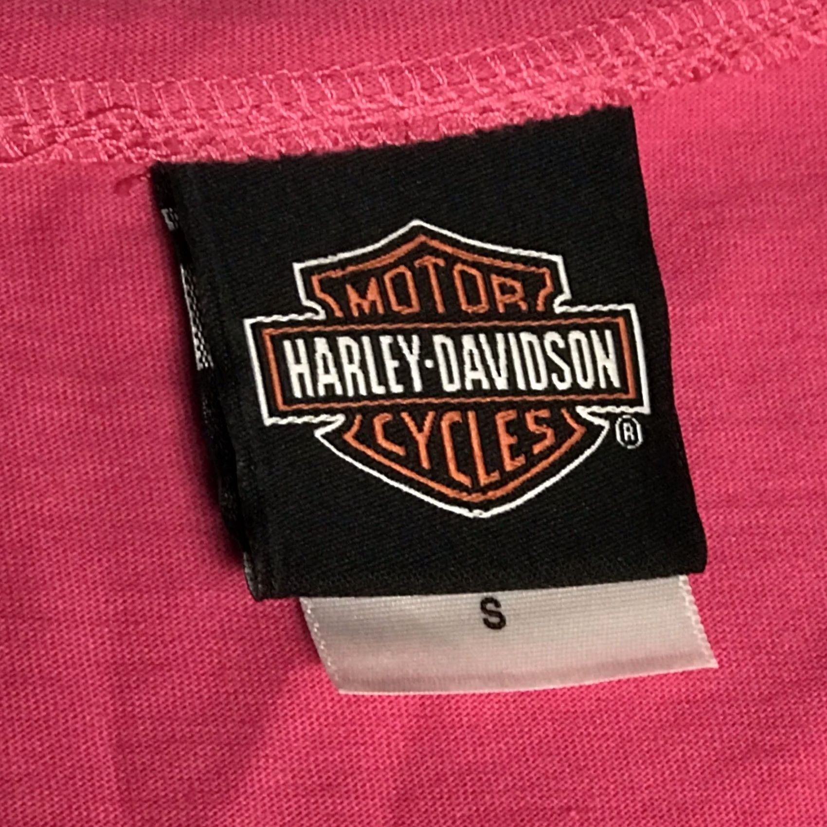 Harley Davidson Harley-Davidson Women Pink Willie G Skull Alligator Alley V-Neck T-Shirt S Size S / US 4 / IT 40 - 3 Thumbnail