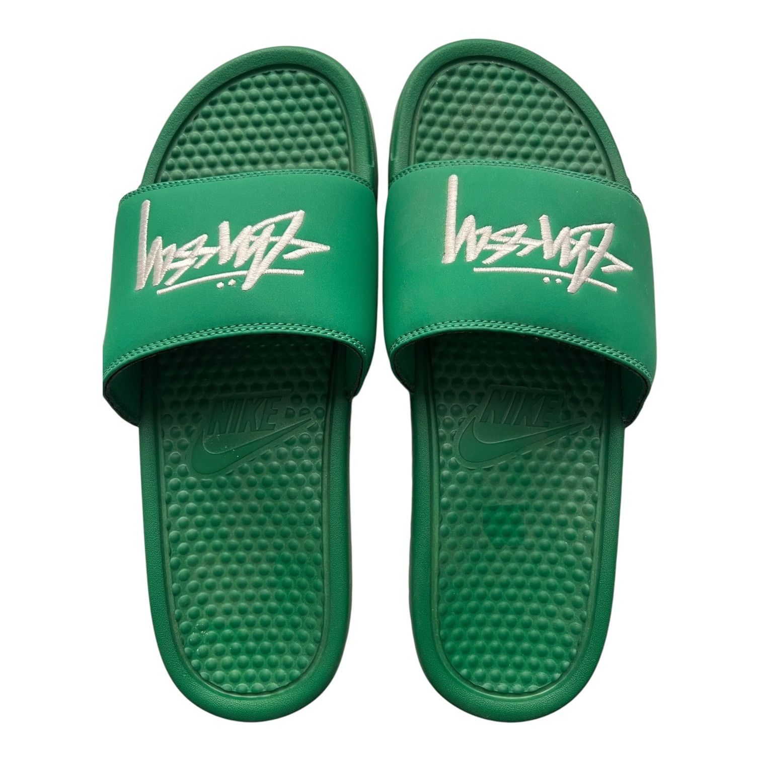Nike × Stussy Nike x Stussy Men's Benassi Green Slides Size 10 Size US 10 / EU 43 - 1 Thumbnail
