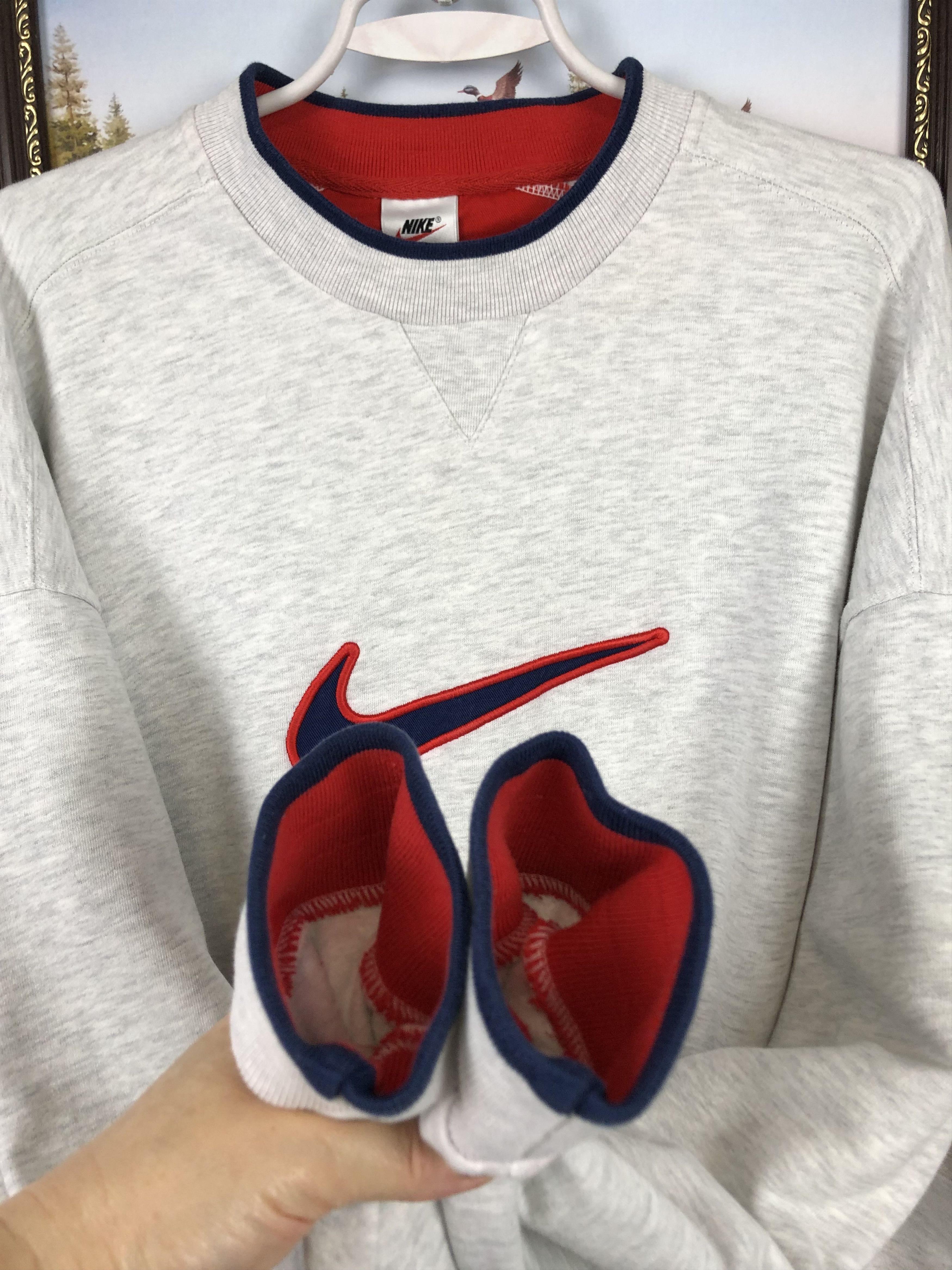 Nike Vintage Nike Sweatshirt Big Logo Swoosh Rare Hype Size US L / EU 52-54 / 3 - 5 Thumbnail