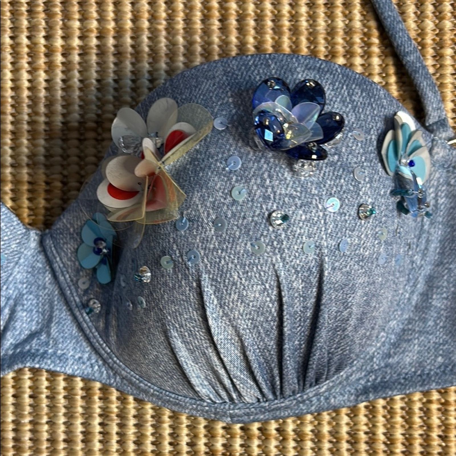 Blumarine NWT Blumarine Blue Denim Bikini Set Swimwear Size M Size ONE SIZE - 3 Thumbnail