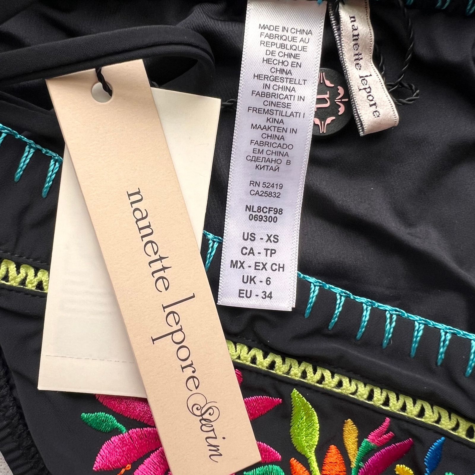 Nanette Lepore NANETTE LEPORE Marietas Embroidered Bikini Set, XS Size XS / US 0-2 / IT 36-38 - 10 Thumbnail