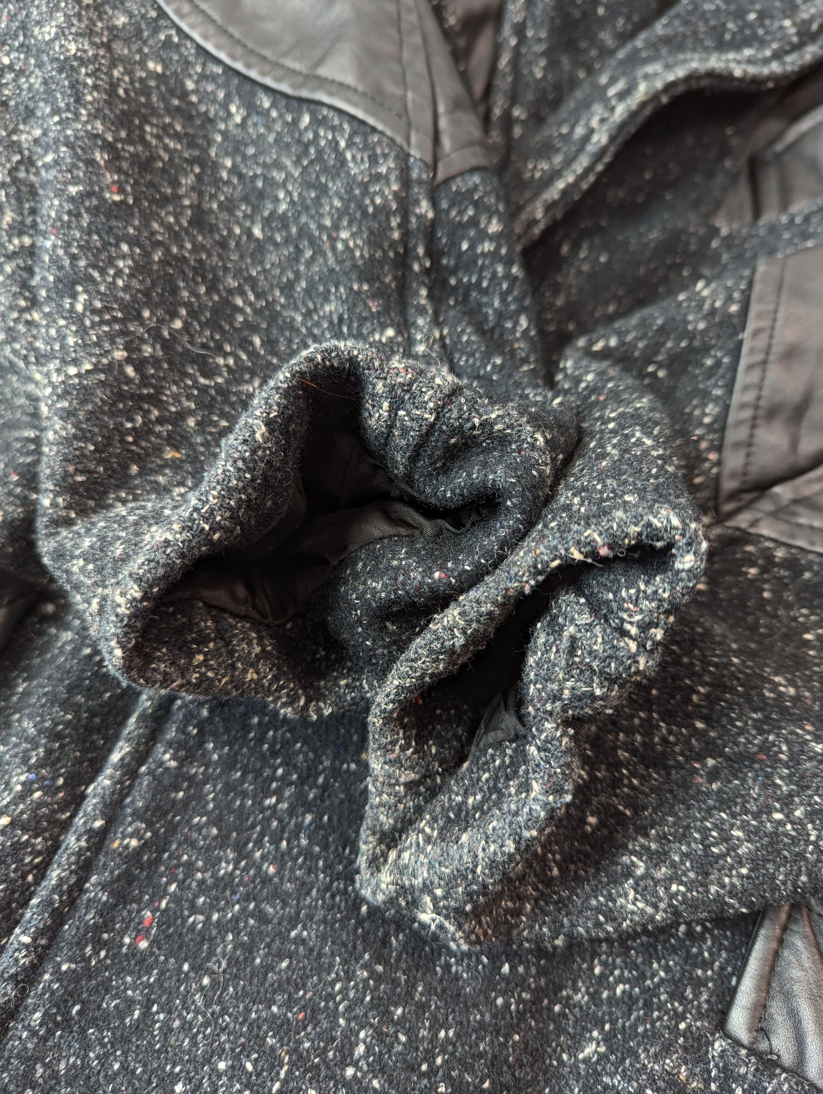 Designer × Vintage Vintage 80s ADA Paris Leather And Tweed Wool Coat Jacket Size US L / EU 52-54 / 3 - 16 Thumbnail