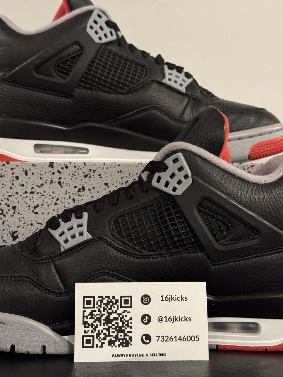 Jordan Brand Size 10.5 - Air Jordan 4 Retro Bred Reimagined Size US 10.5 / EU 43-44 - 2 Thumbnail
