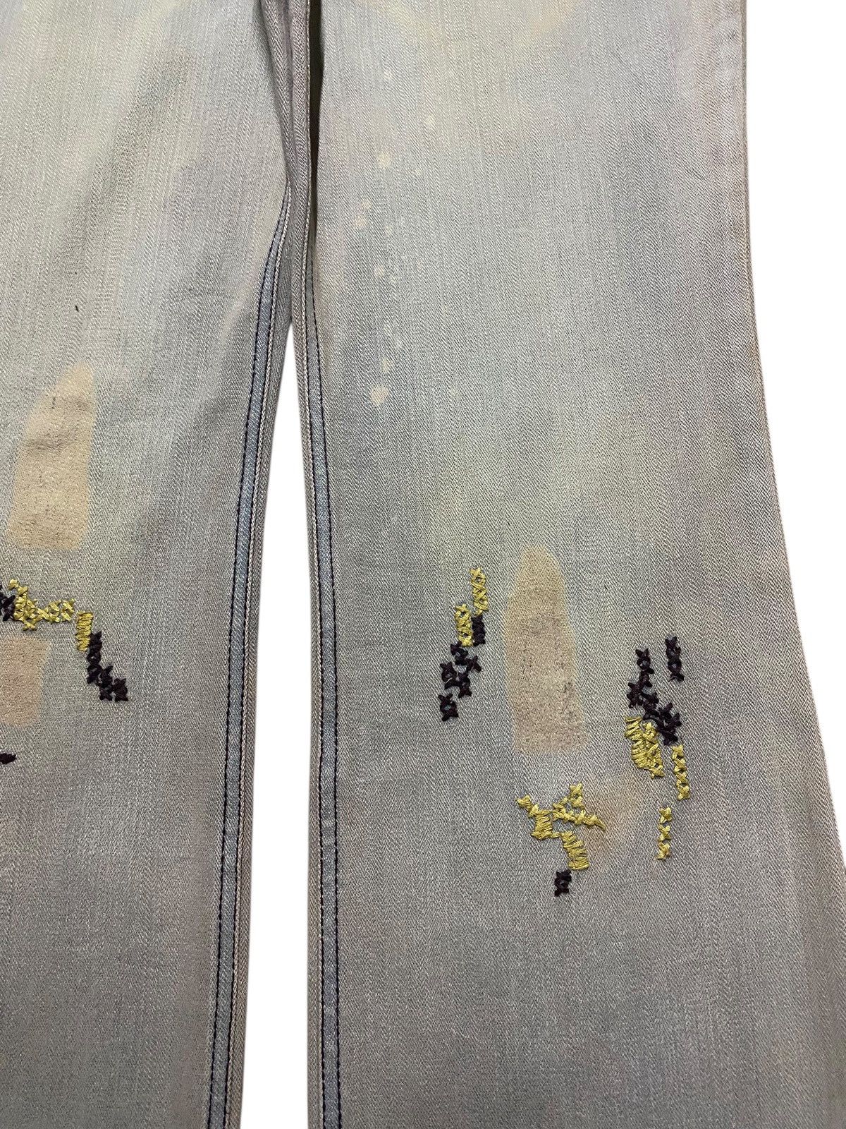 Japan Blue Vintage Max Blue Nice Wash Custom Embroidery Flare Jeans Size US 28 / EU 44 - 8 Thumbnail