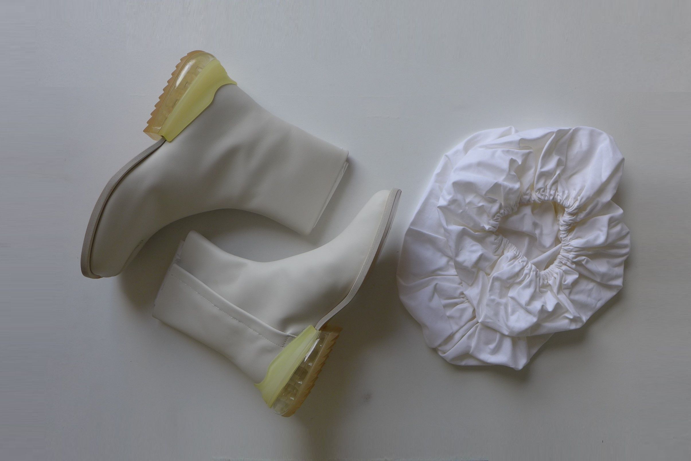 Maison Margiela Margiela Tabi Airbag Heel Boots - White Calf Leather Size US 11 / EU 44 - 20 Thumbnail