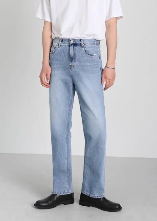 Japanese Brand Kiuchi x ishi Light blue washed loose versatile trendy jeans Size US 32 / EU 48 - 3 Thumbnail