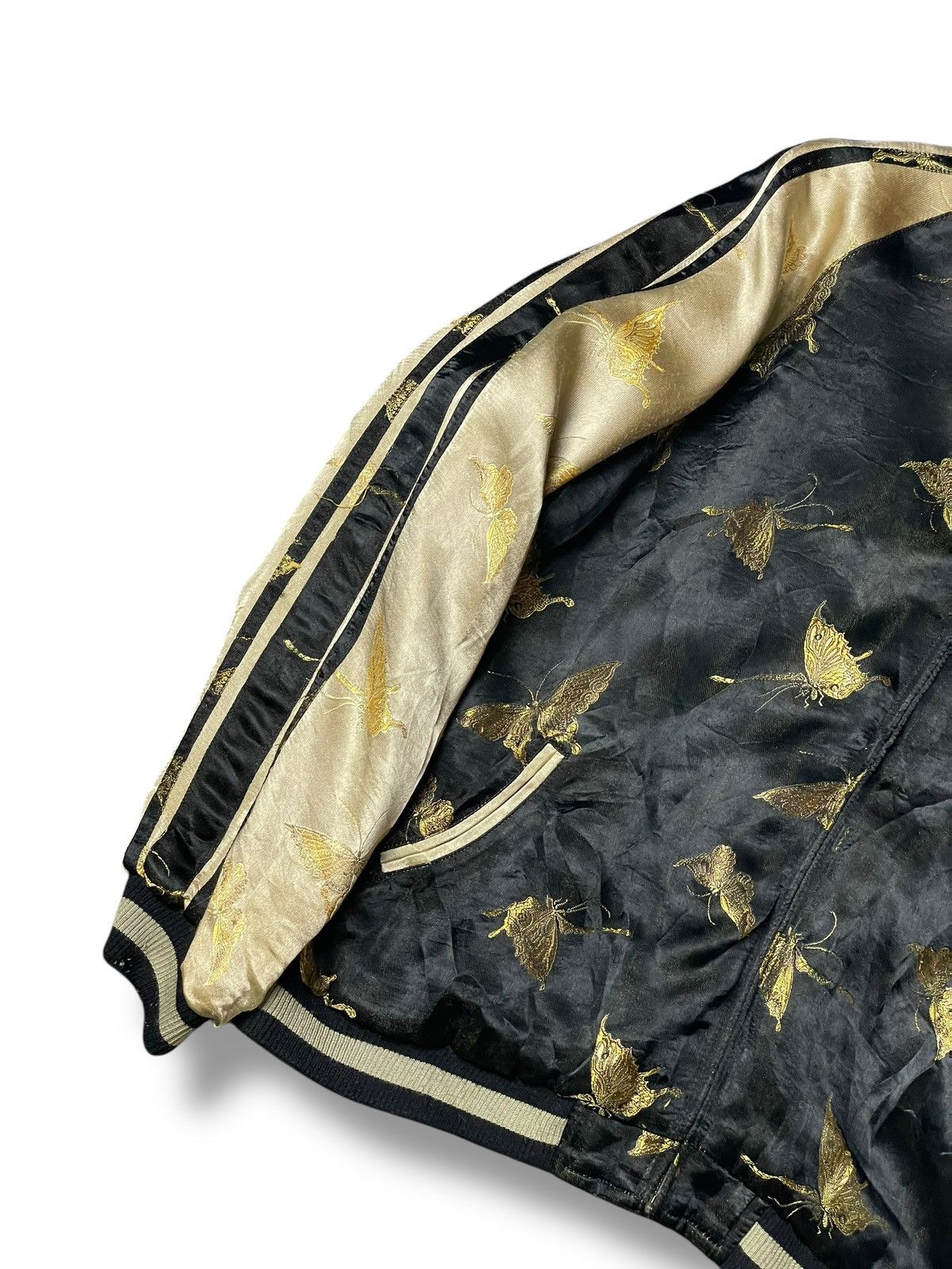 Vintage Japanese Classic Script Goldfish Embroidered Sukajan (105) Size US XL / EU 56 / 4 - 20 Thumbnail