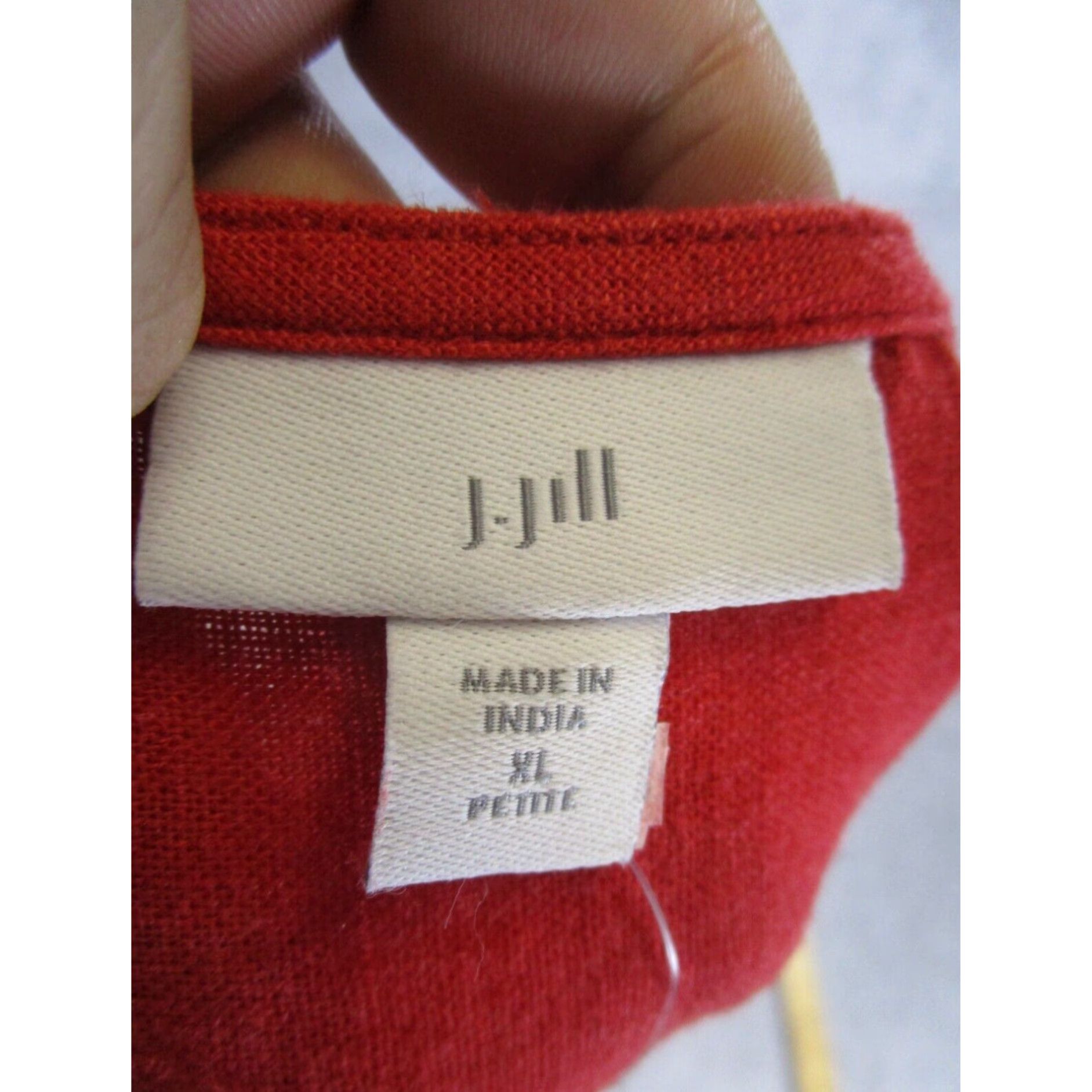 J Jill Womens Linen Shirt Dress Xl Extra Large V Neck Button Front Red