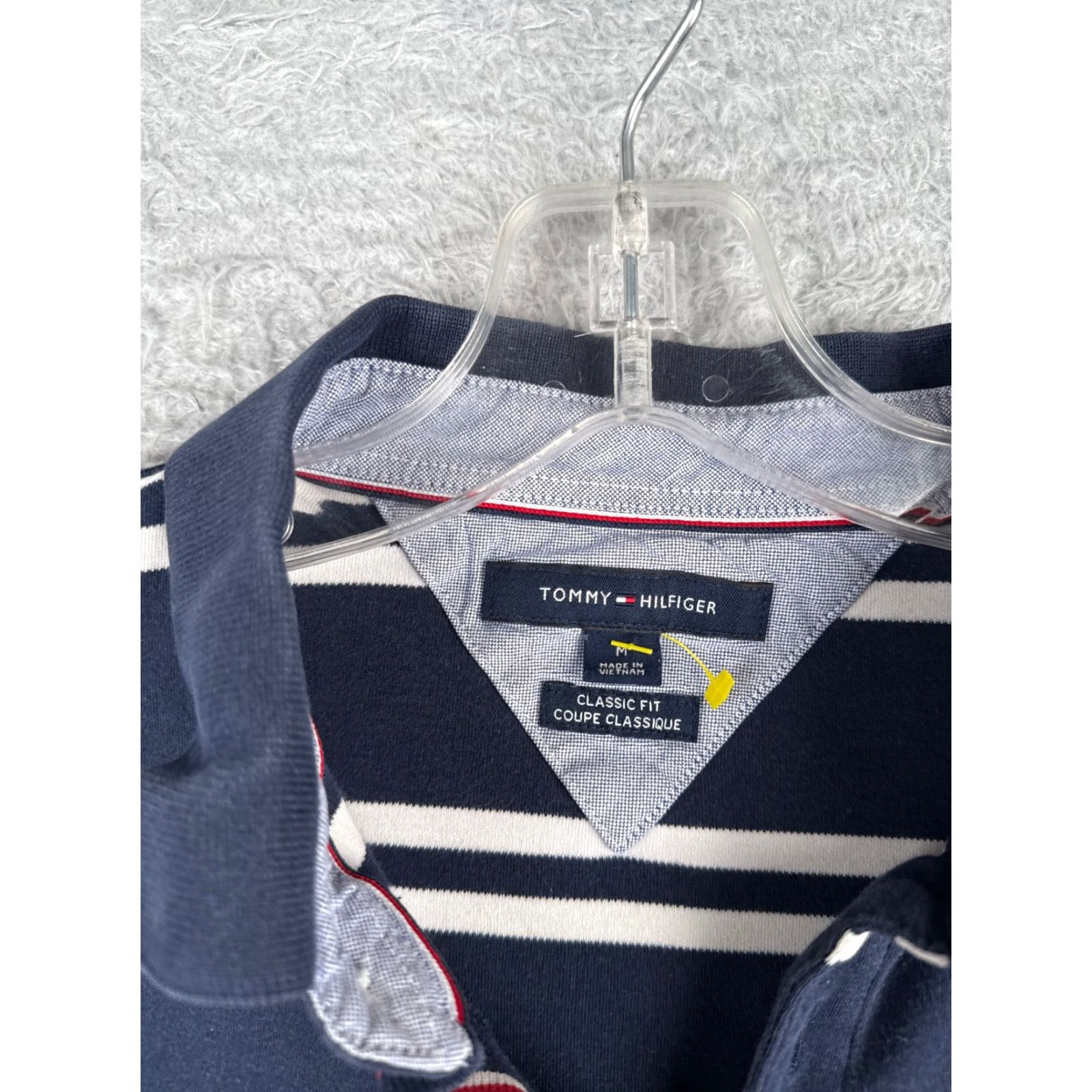 Tommy Hilfiger VINTAGE Tommy Hilfiger Polo Shirt Adult Medium Blue White Stripe 100% Cotton Knit Shirt Mens Polo Stripe 100% Cotton Size US M / EU 48-50 / 2 - 6 Thumbnail