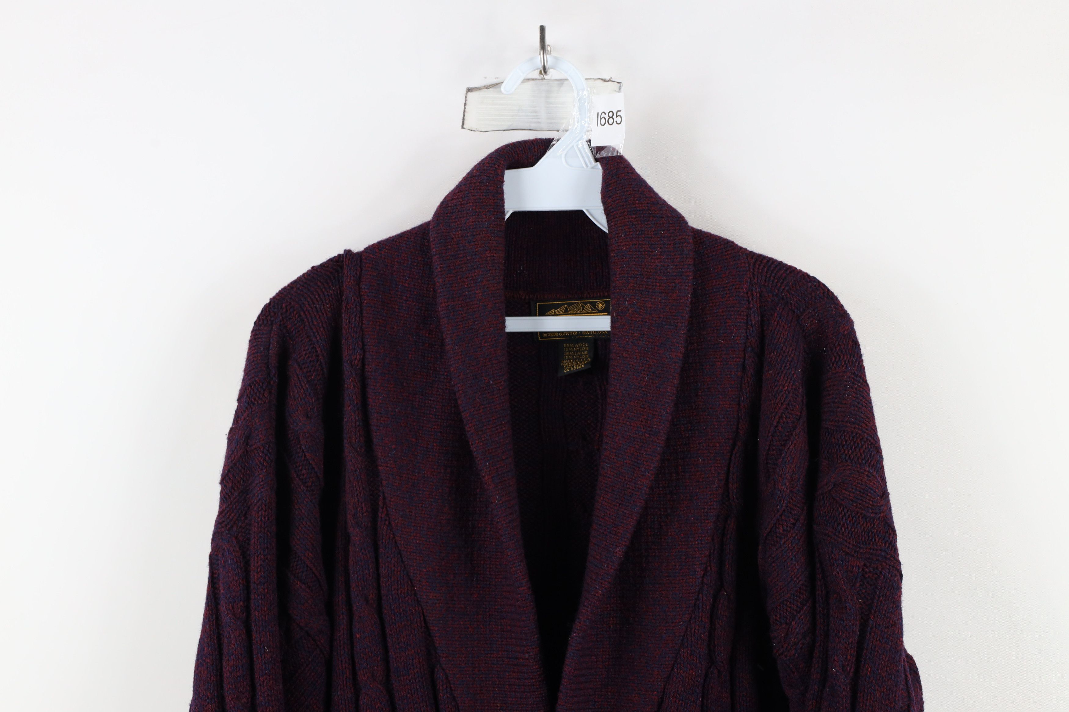 Eddie Bauer × Vintage Vintage 90s Eddie Bauer Knit Shawl Cardigan Sweater USA Size US L / EU 52-54 / 3 - 2 Thumbnail