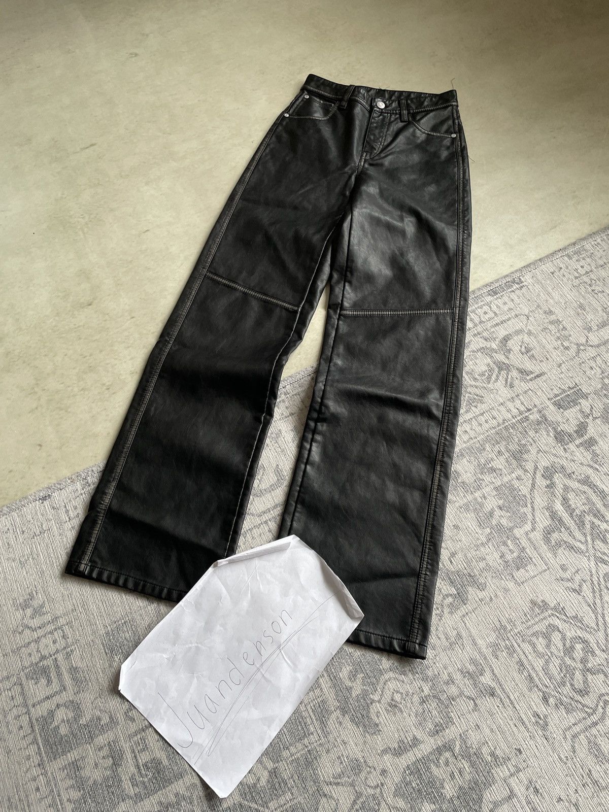 Rick 似 leather cargo pants opium archive Vintage Rick Owens Opium Style Japan Archive Leather Slim