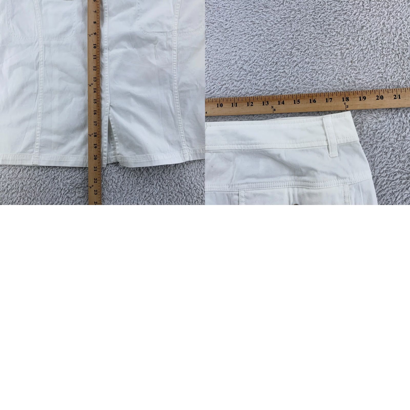 Orvis Orvis Pencil Mini Skirt Women 16 White Denim Super Stretch Vented Back Size 38" / US 16 / IT 52 - 8 Thumbnail