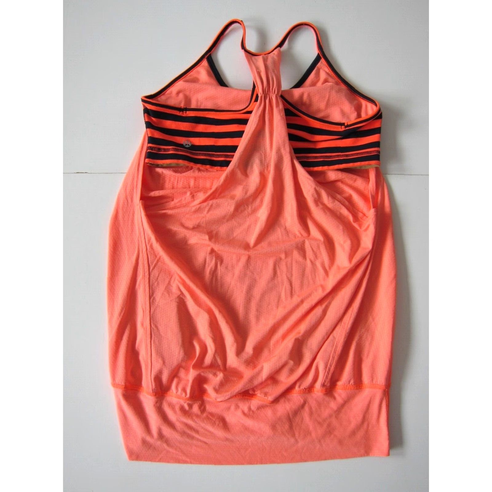 Lululemon Lululemon Orange Blue Stripe Sport Bra Racerback Yoga Run Workout Tank Top S Size S / US 4 / IT 40 - 2 Thumbnail