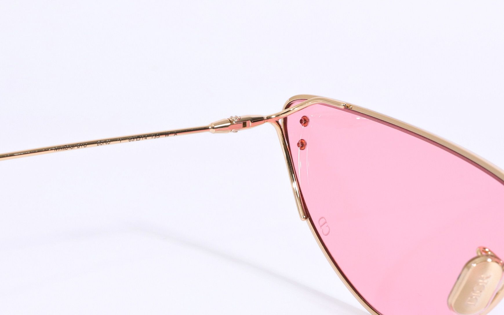Dior NEW $490 DIOR MissDior CatEye Gold Sunglasses Pink B1U B0N0 Size ONE SIZE - 7 Thumbnail