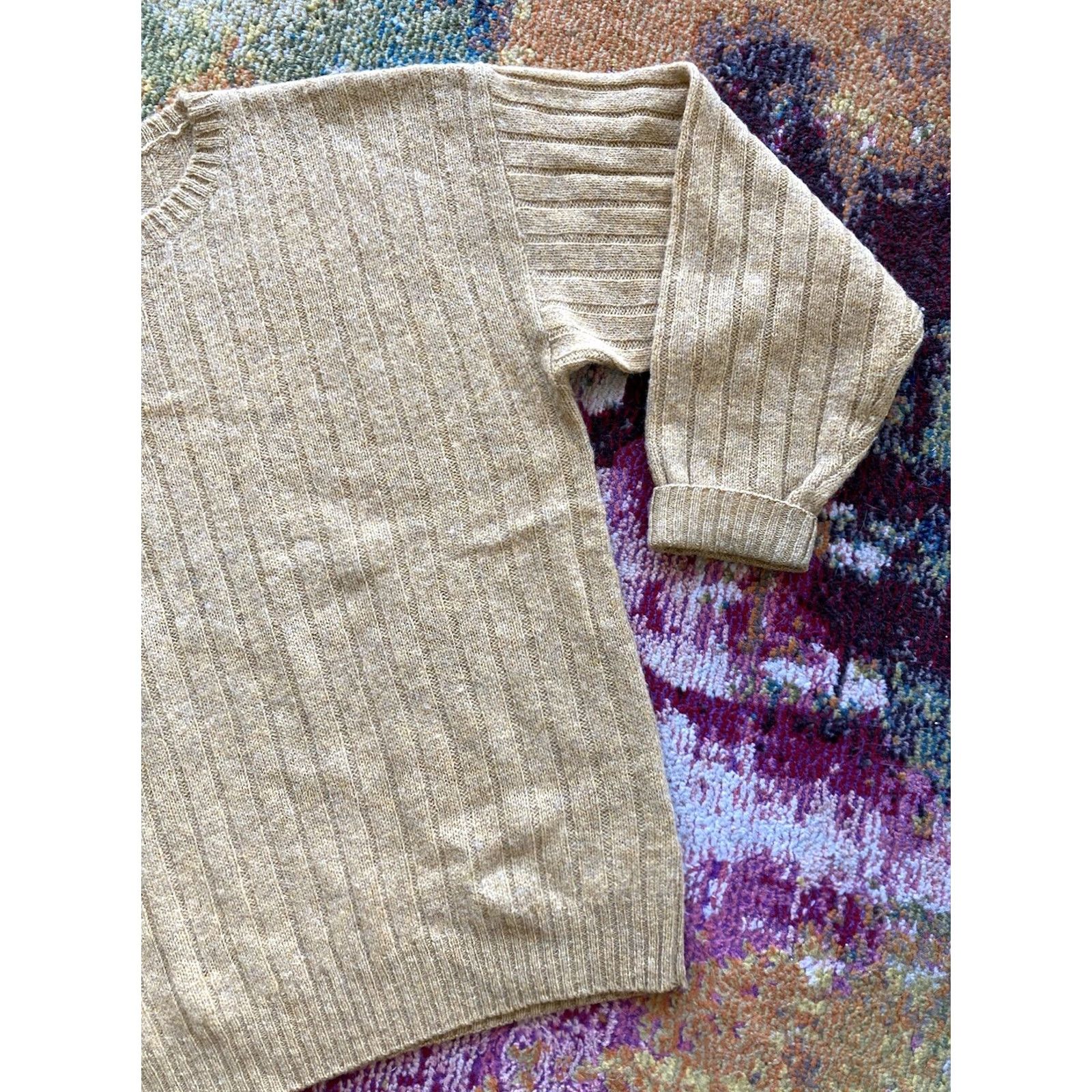 Eddie Bauer Vintage Eddie Bauer Sweater Mens Large Tall Yellow Wool Blend Ribbed Knit Size US L / EU 52-54 / 3 - 3 Thumbnail