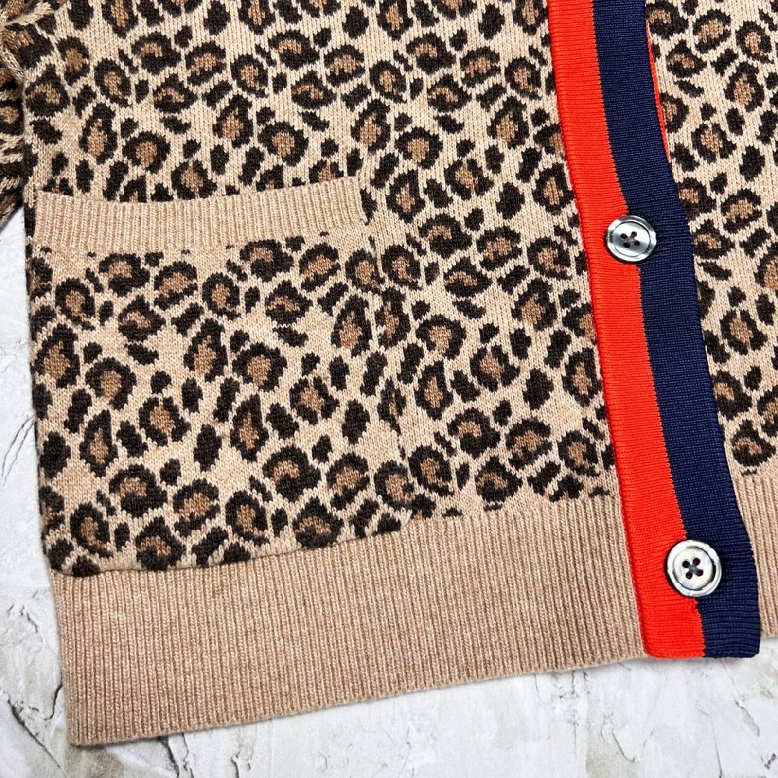 KULE KULE Milo Leopard Cardigan Sweater XS Cashmere Designer Size XS / US 0-2 / IT 36-38 - 9 Thumbnail