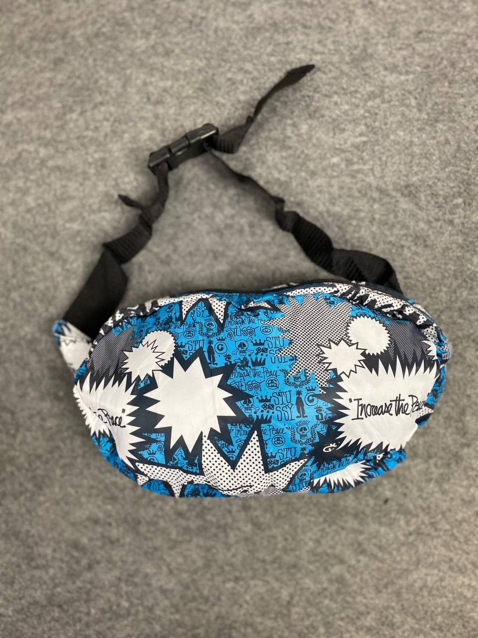 Stussy STUSSY RAFFIA ZIP POUCH (Blue) | Grailed