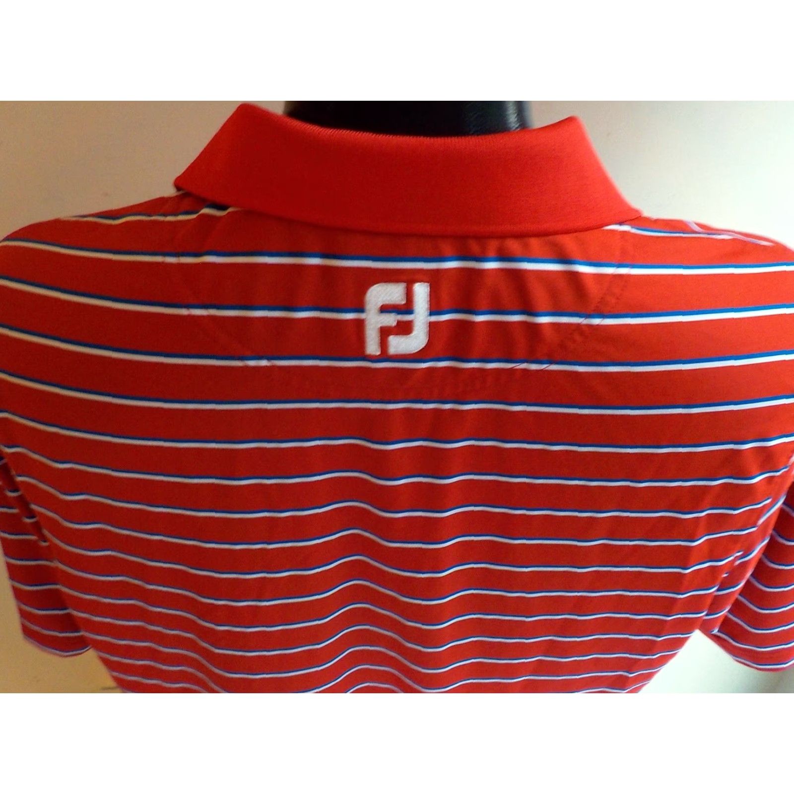 Footjoy VINTAGE Footjoy Striped Polo Shirt Mens Medium Red White Blue Hilton Head National Logo Polo Shirt Size US M / EU 48-50 / 2 - 5 Thumbnail