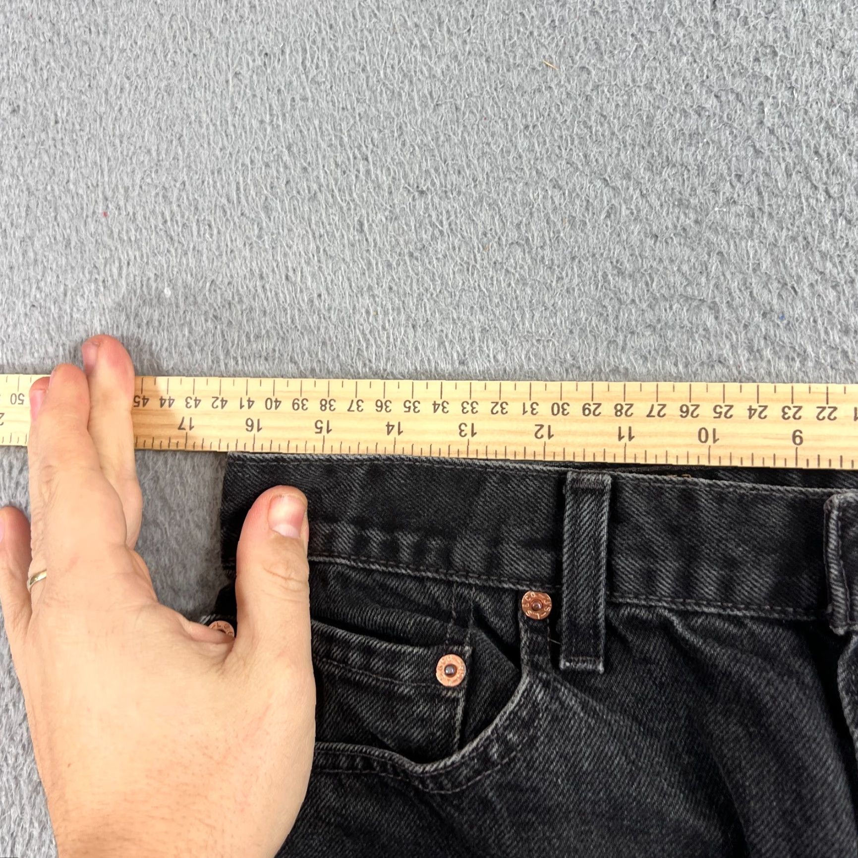 Levi's Levis 505 Jeans Regular Straight Leg Denim Black 34x30 Mens Vintage 32x30 Tag34x30 Cotton Denim Logo 5-Pocket Jeans Men Size US 34 / EU 50 - 5 Thumbnail