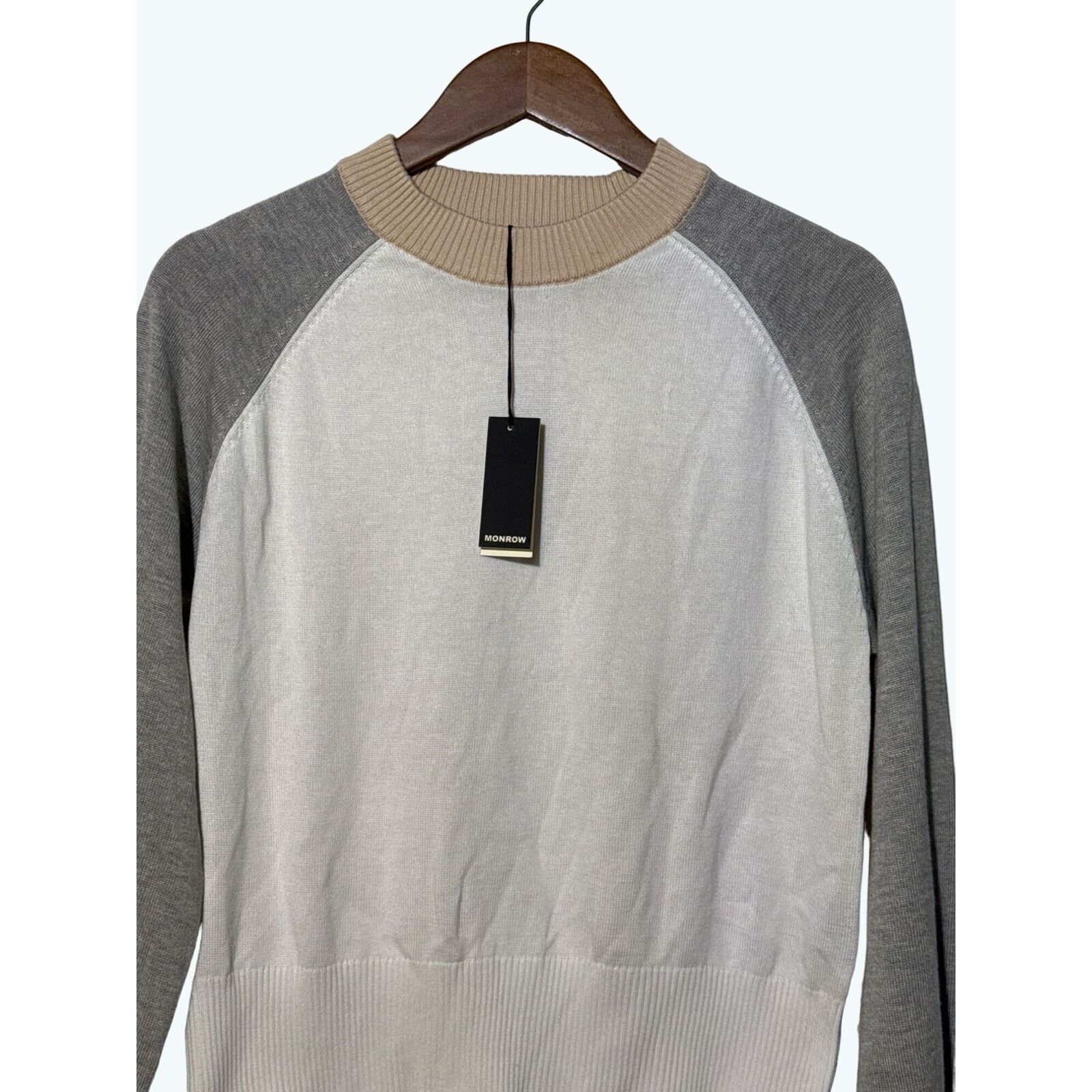 MONROW Monrow Pullover Crewneck Colorblock NWT Sweater XS Size XS / US 0-2 / IT 36-38 - 4 Thumbnail