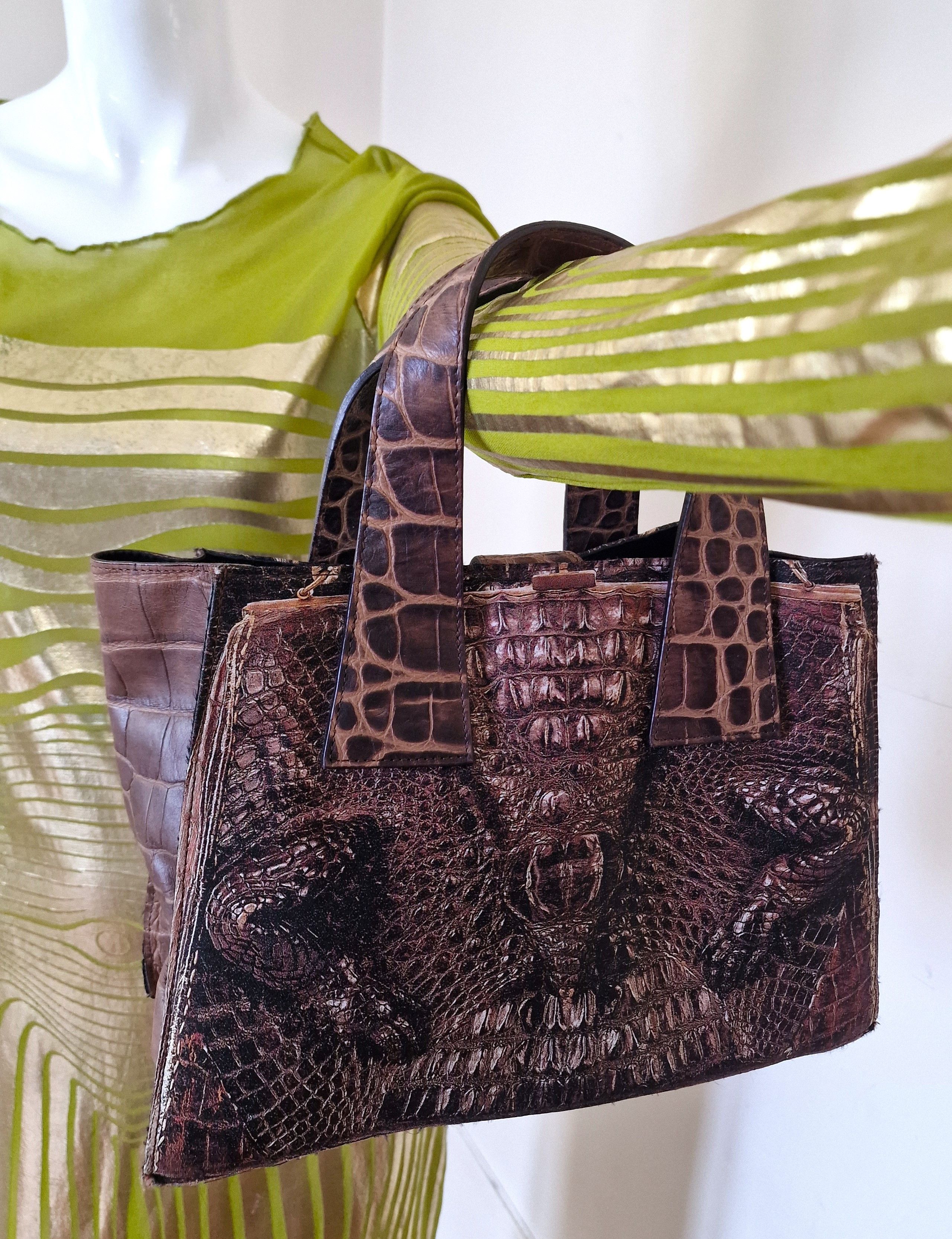 Jean Paul Gaultier Jean Paul Gaultier Crocodile Leather Trompe l'oeil Bag Size ONE SIZE - 2 Thumbnail