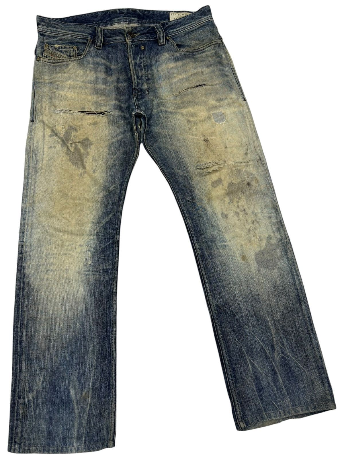 Diesel DIESEL SAFADO THRASHED DISTRESSED DENIM JEANS Size US 34 / EU 50 - 3 Thumbnail