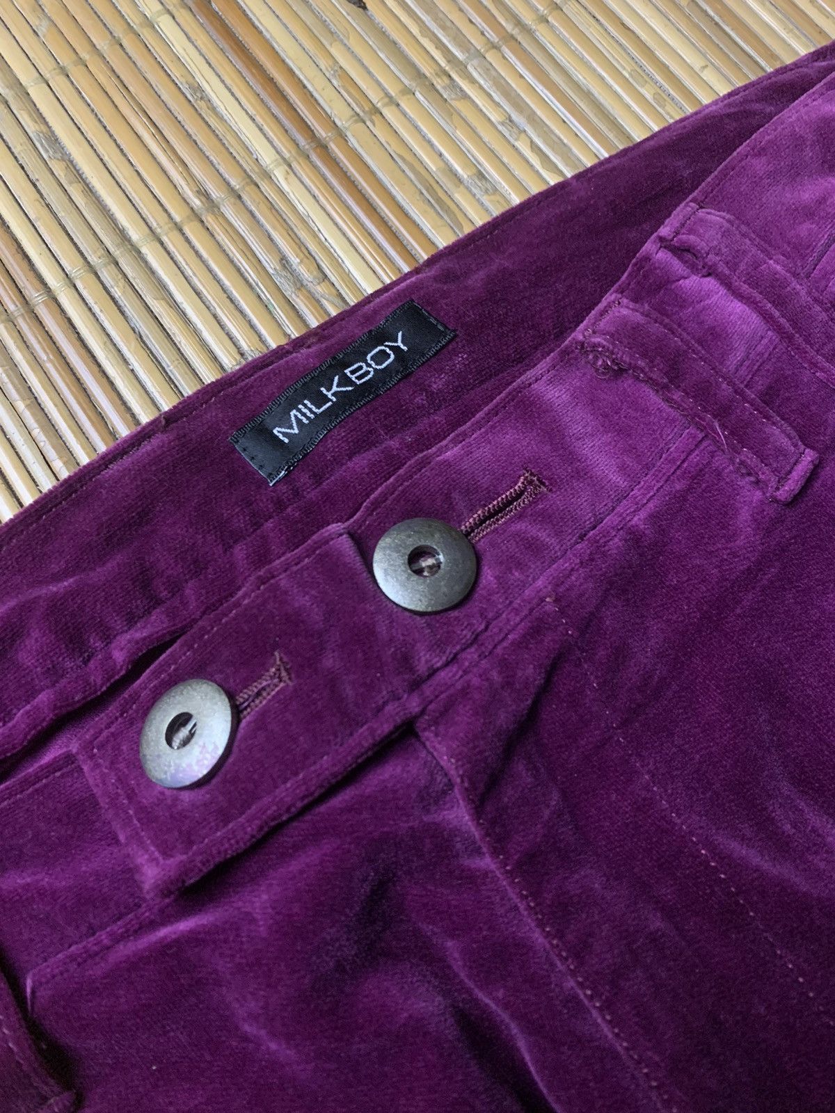 20471120 × Beauty Beast × Japanese Brand Milkboy Velvet Purple Zip Pants Size US 31 - 7 Thumbnail